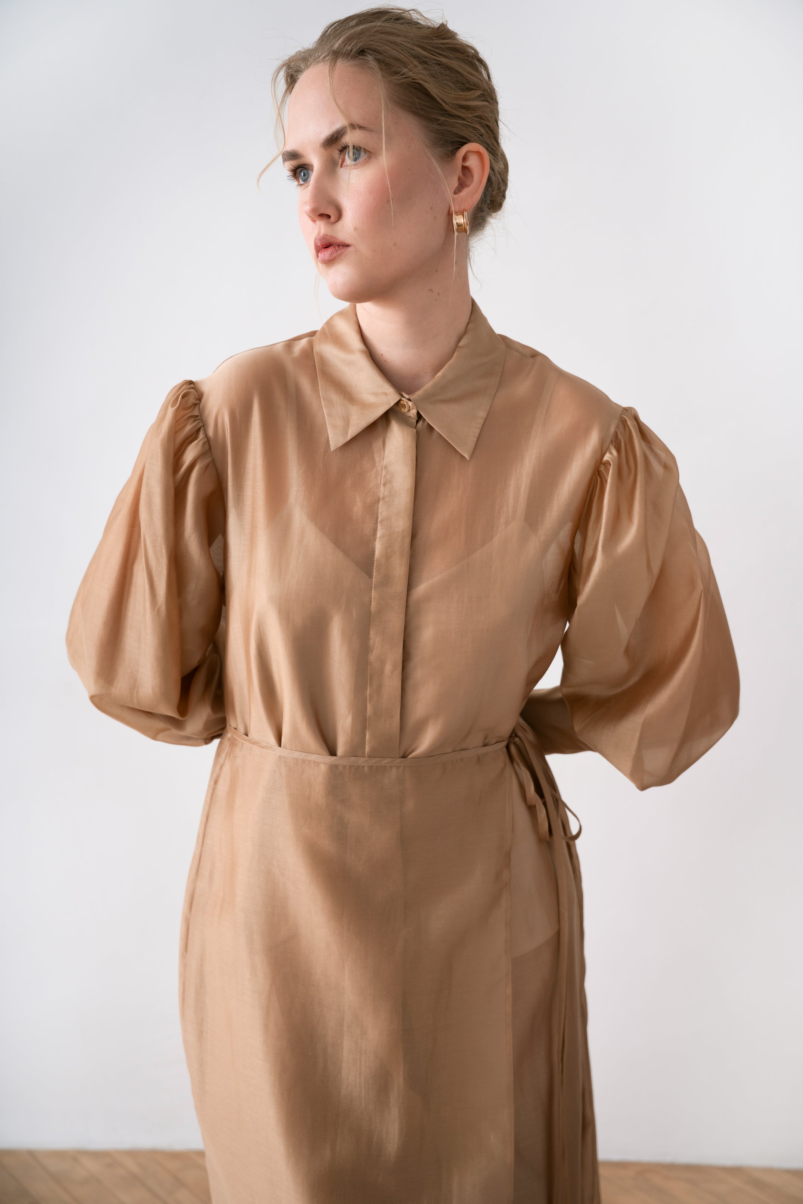 Chiffon Women's Overskirt Latte, Brown