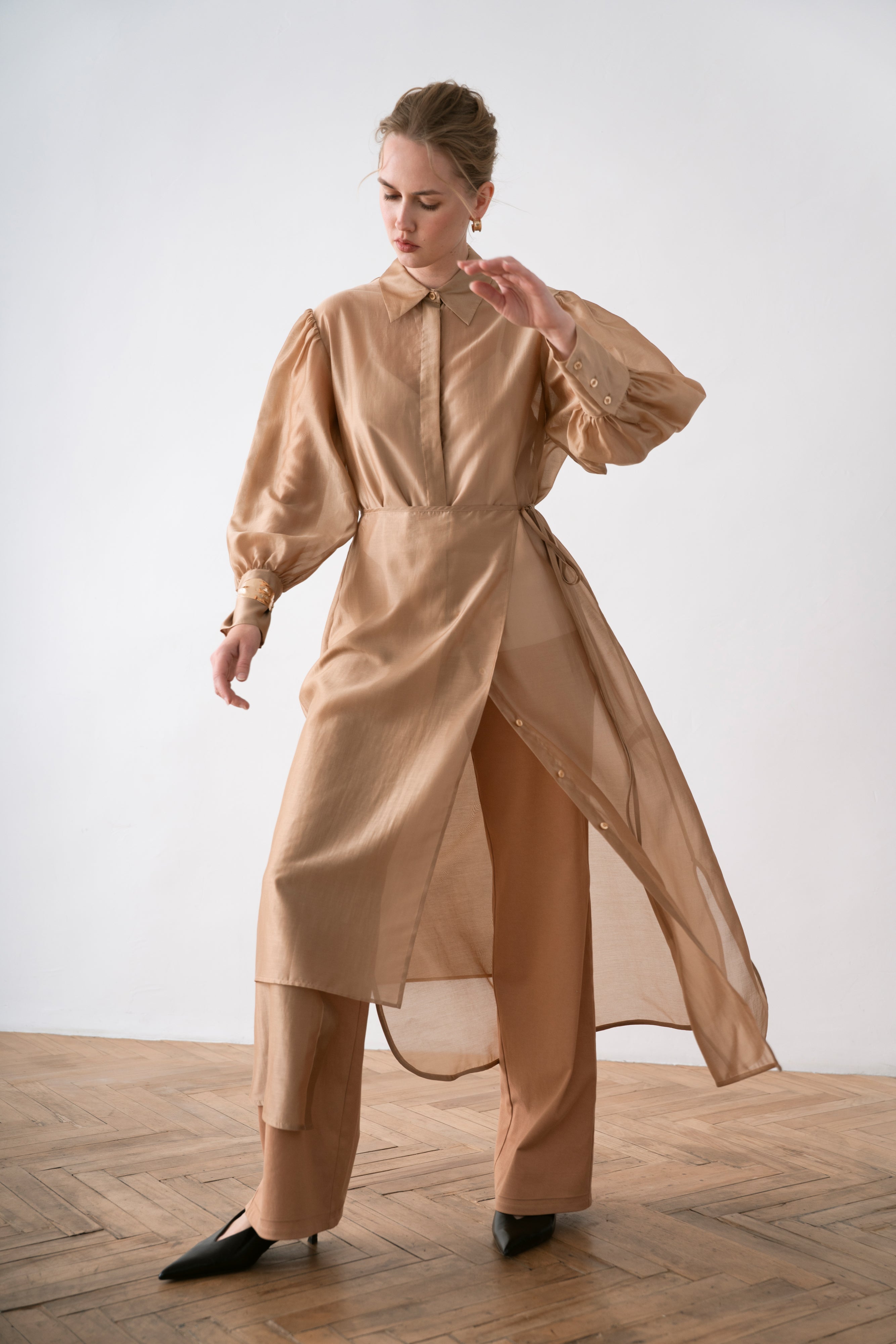 Chiffon Women's Overskirt Latte, Brown