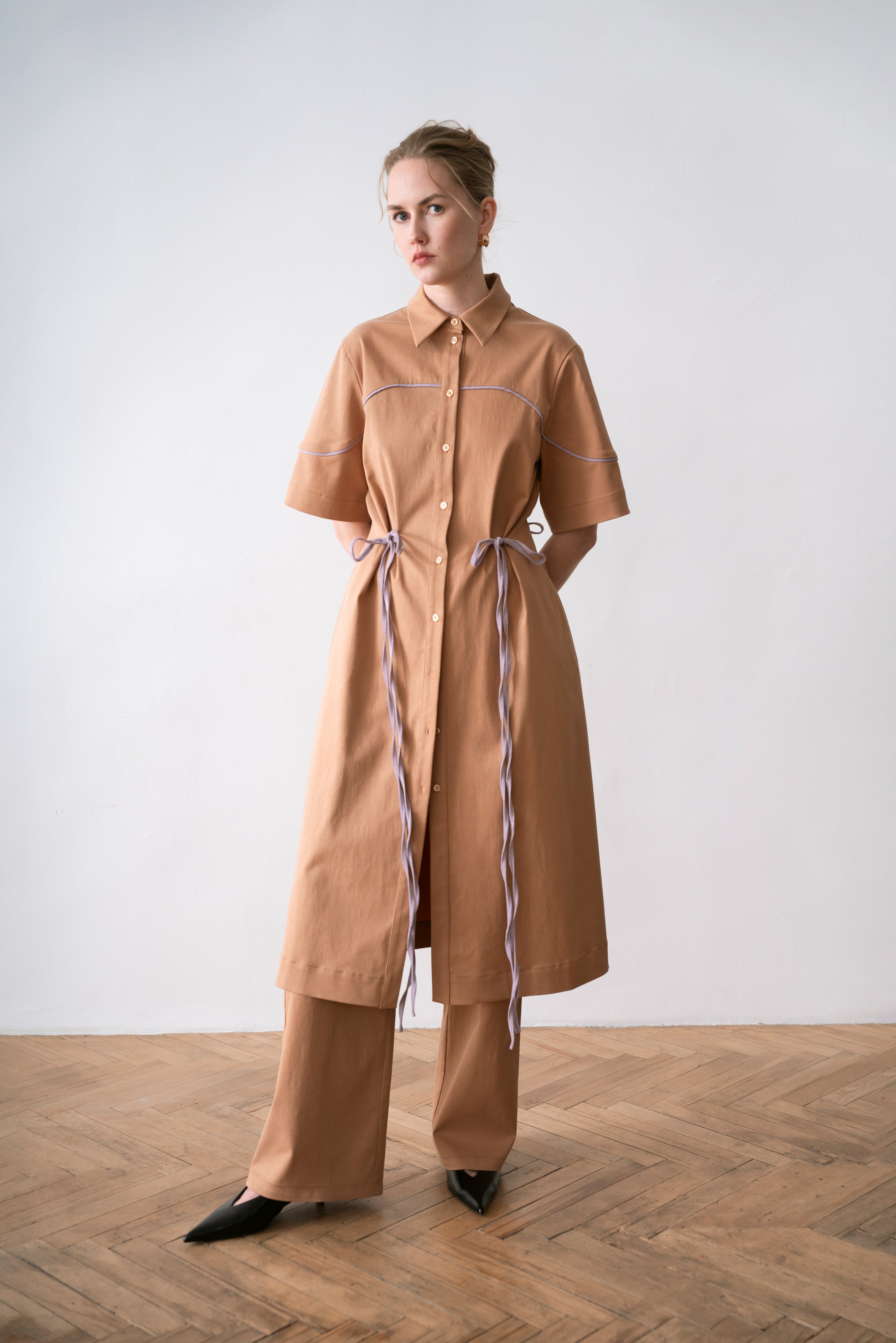 Lyocell Women's Shirt Dress Renzo Camel
