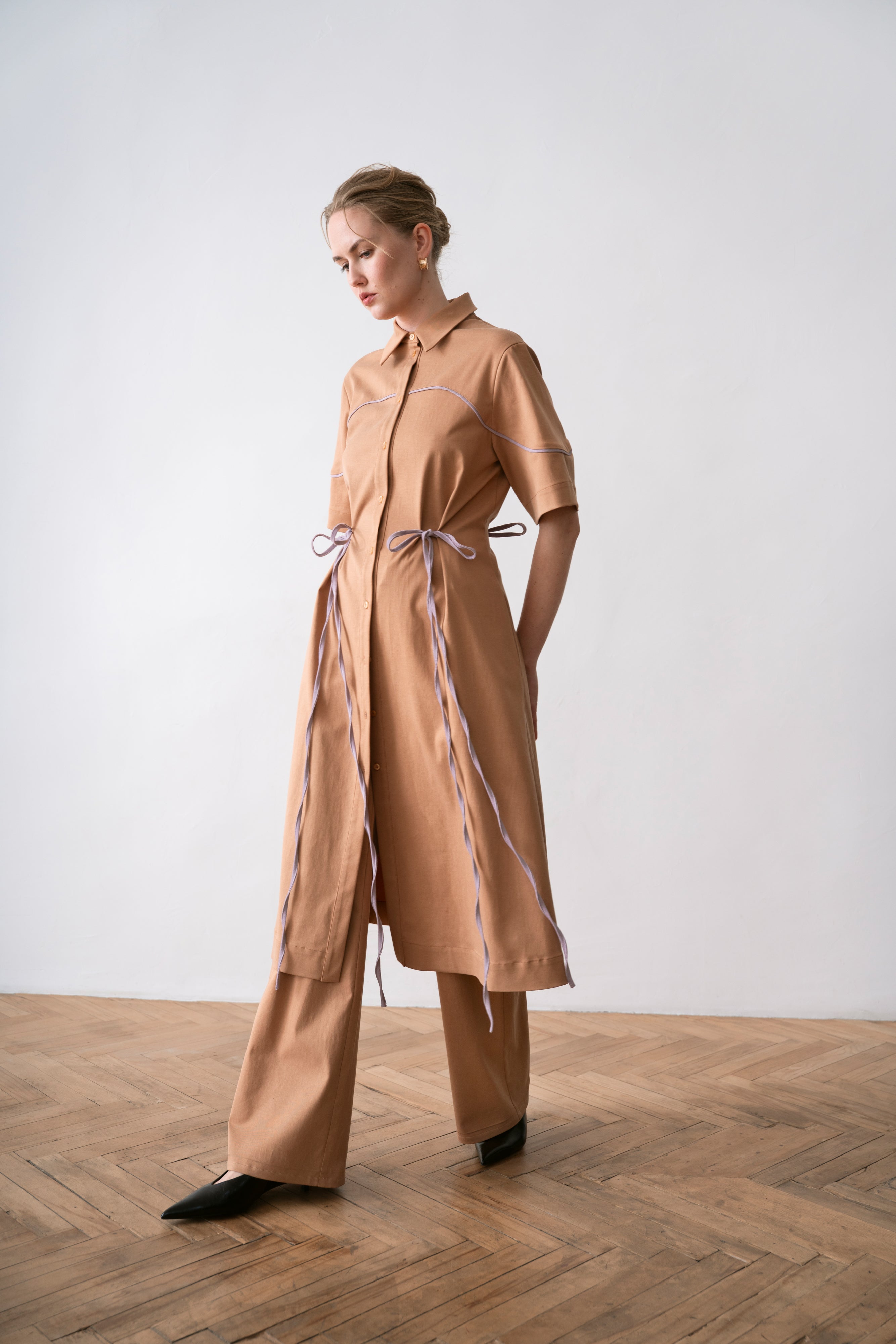 Lyocell Women's Shirt Dress Renzo Camel