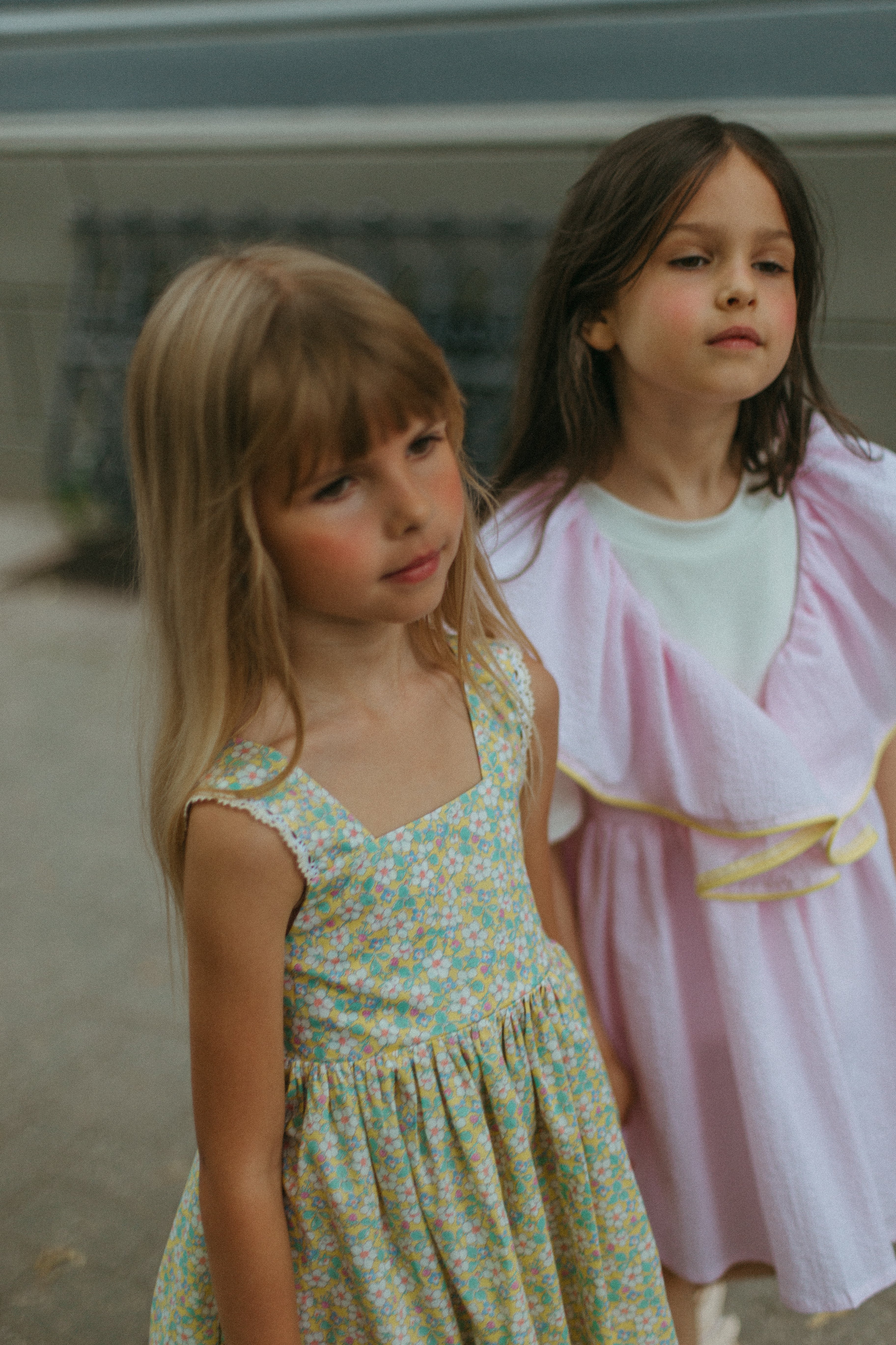 Thursday Cotton Dress With Ties, Floral Yellow