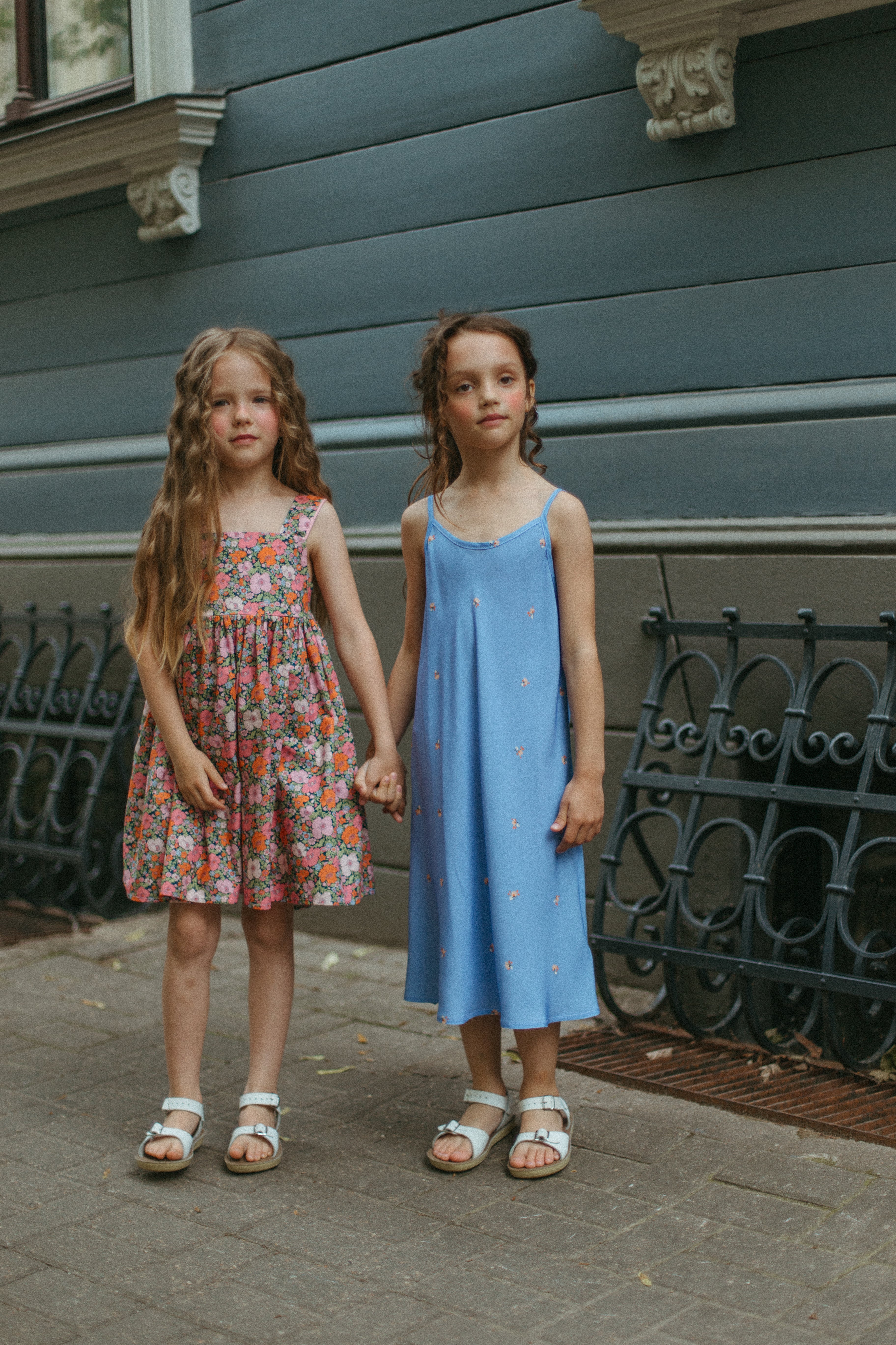Wednesday Cotton Slip Dress, Blue