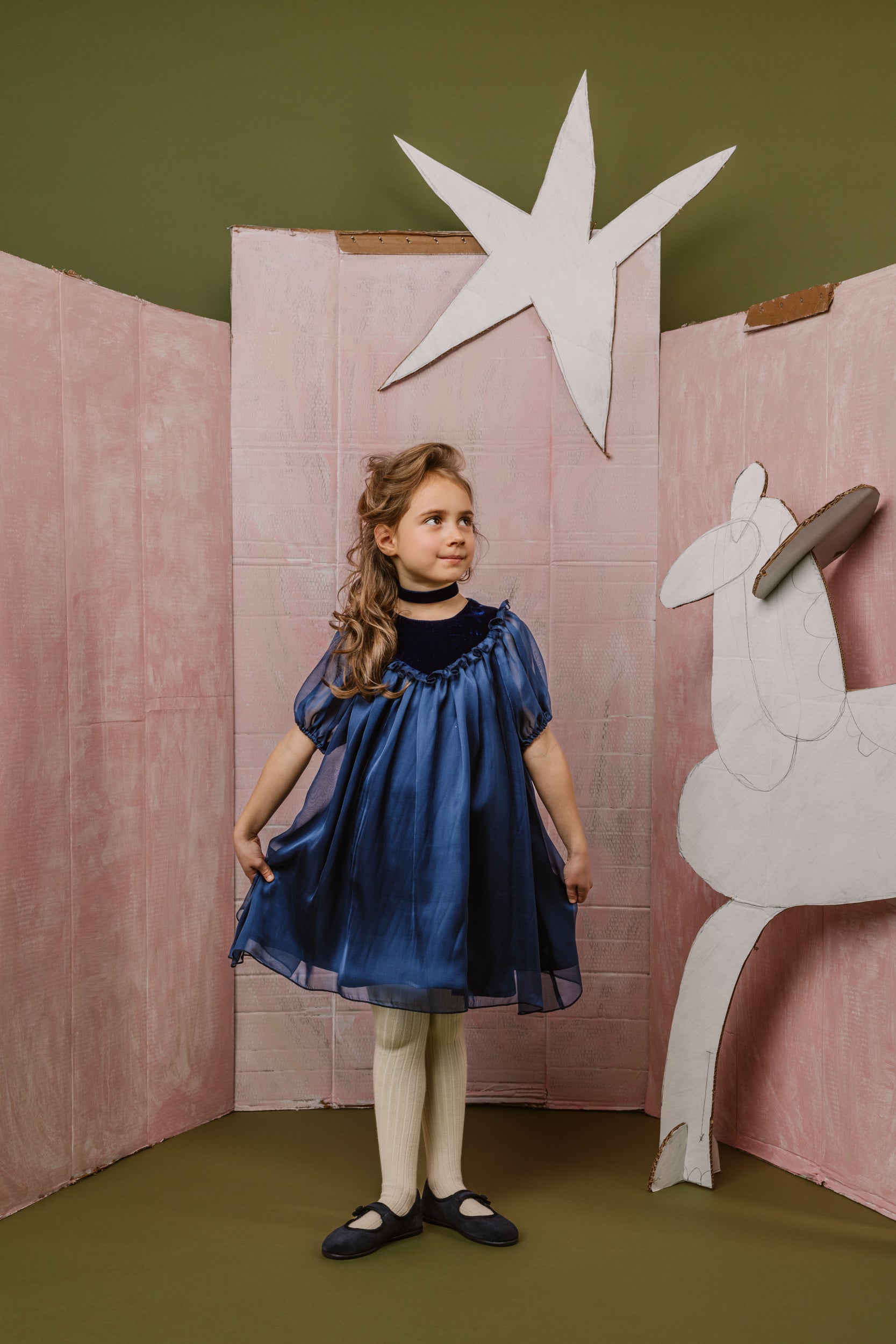 Silk Dress Celeste, Blue