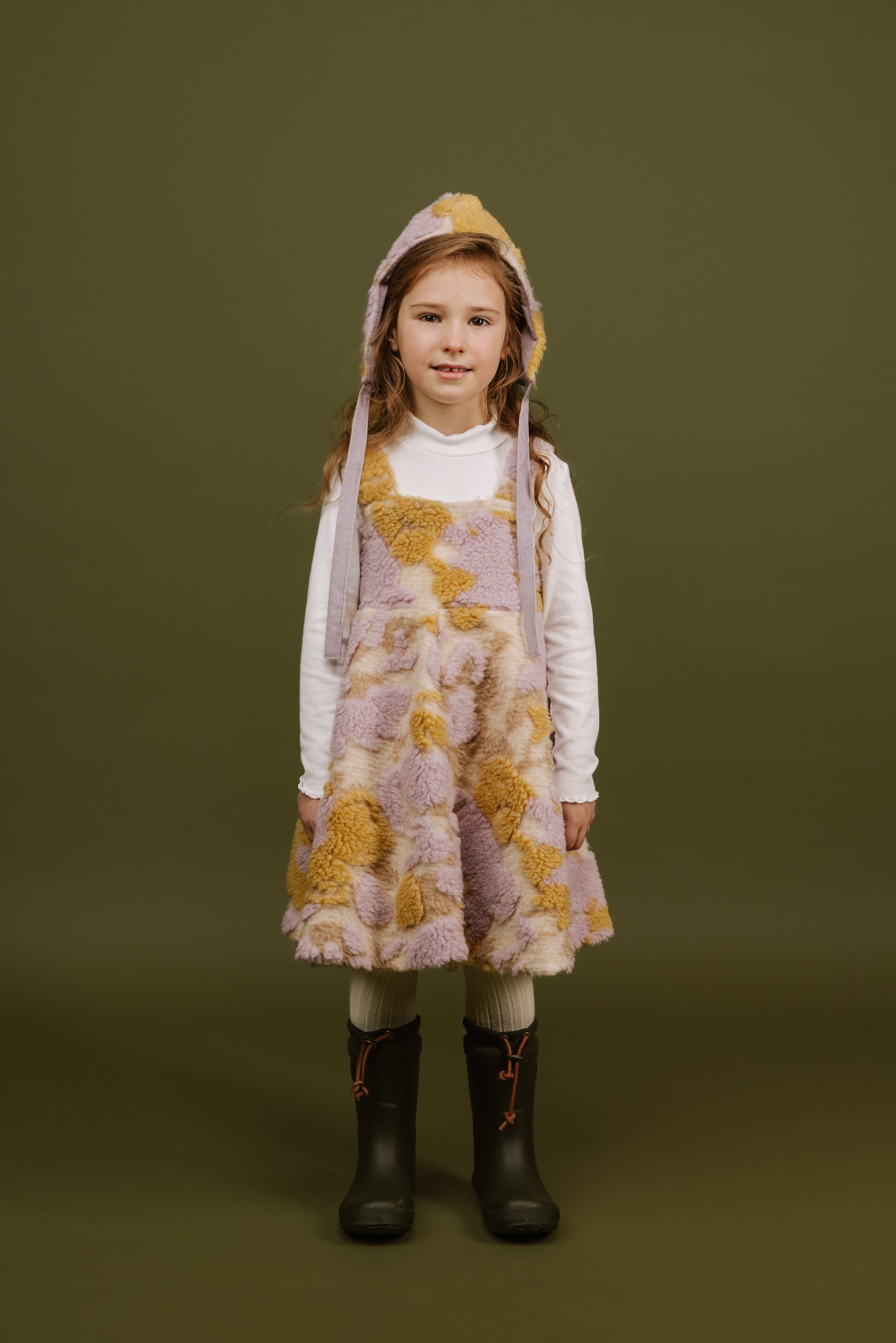 Teddy Pinafore Dress Lilla, Violet