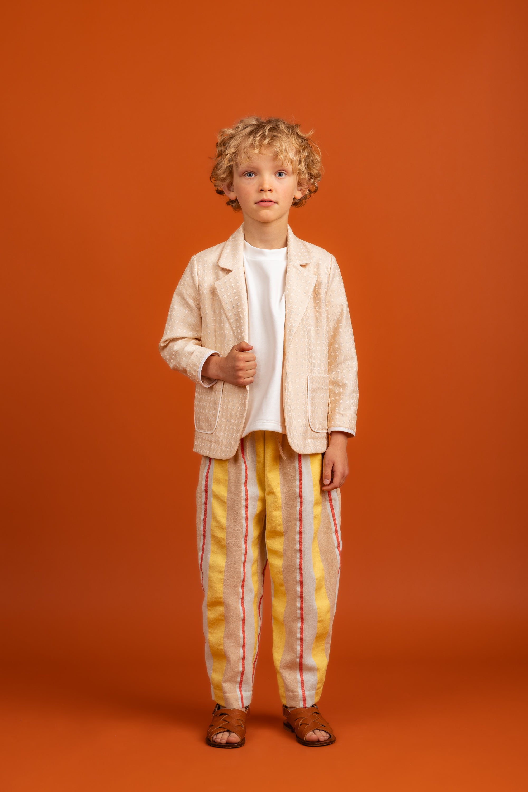 Harper Trousers Cotton, Yellow Stripes