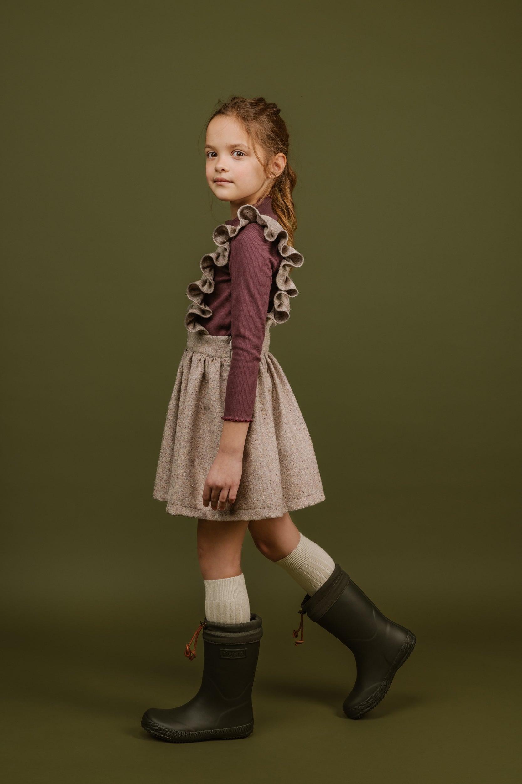 Cotton Rib Turtleneck Dragonfly, Aubergine