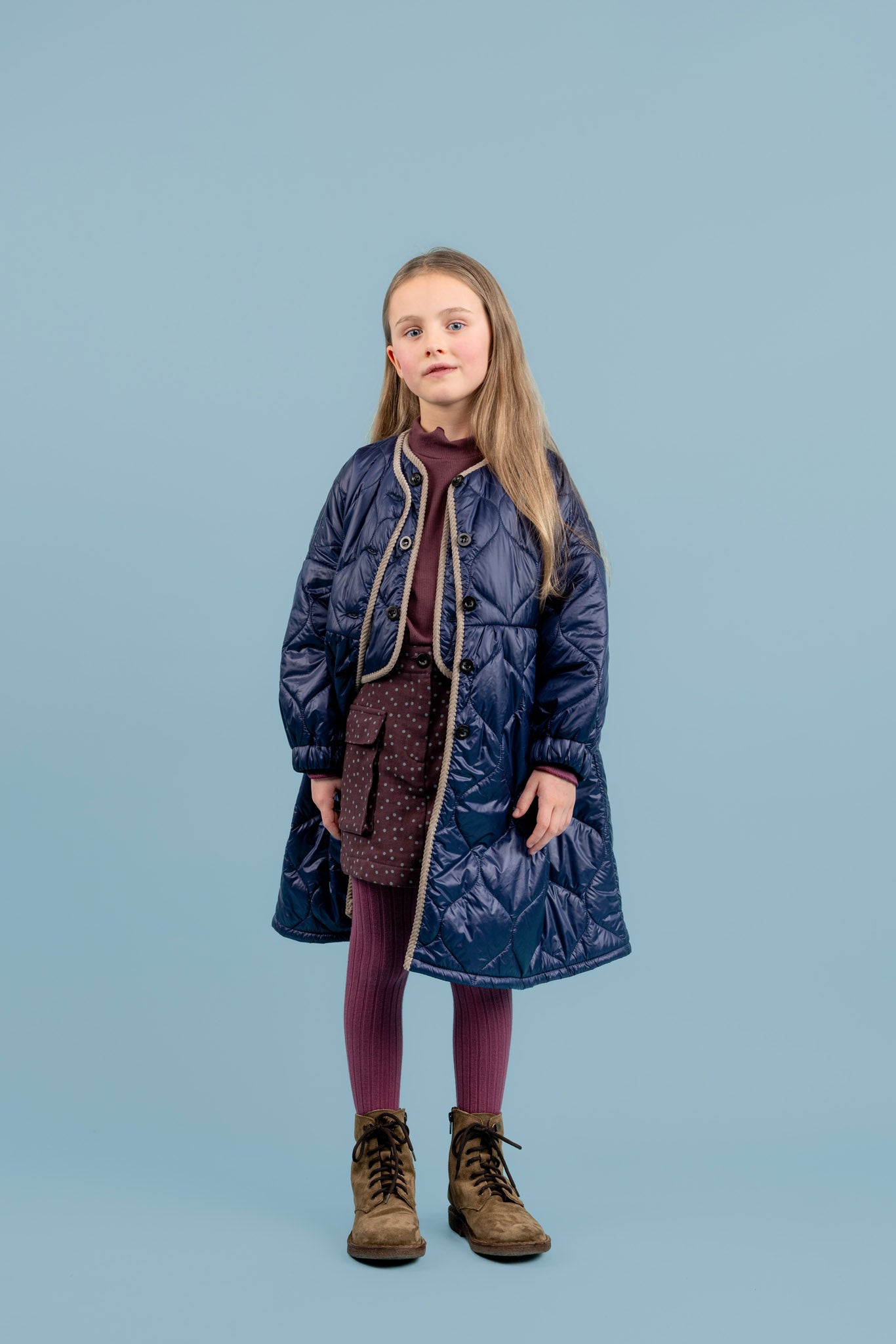 Dragonfly Cotton Turtleneck, Aubergine