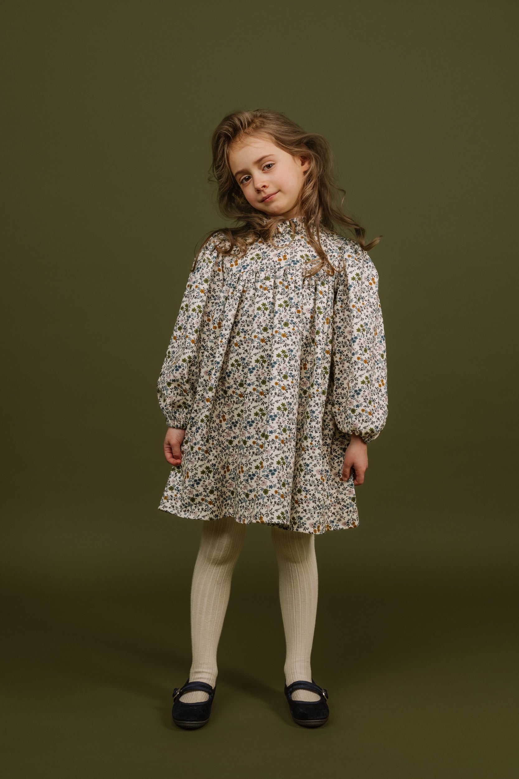 Corduroy Dress Fiorella, White