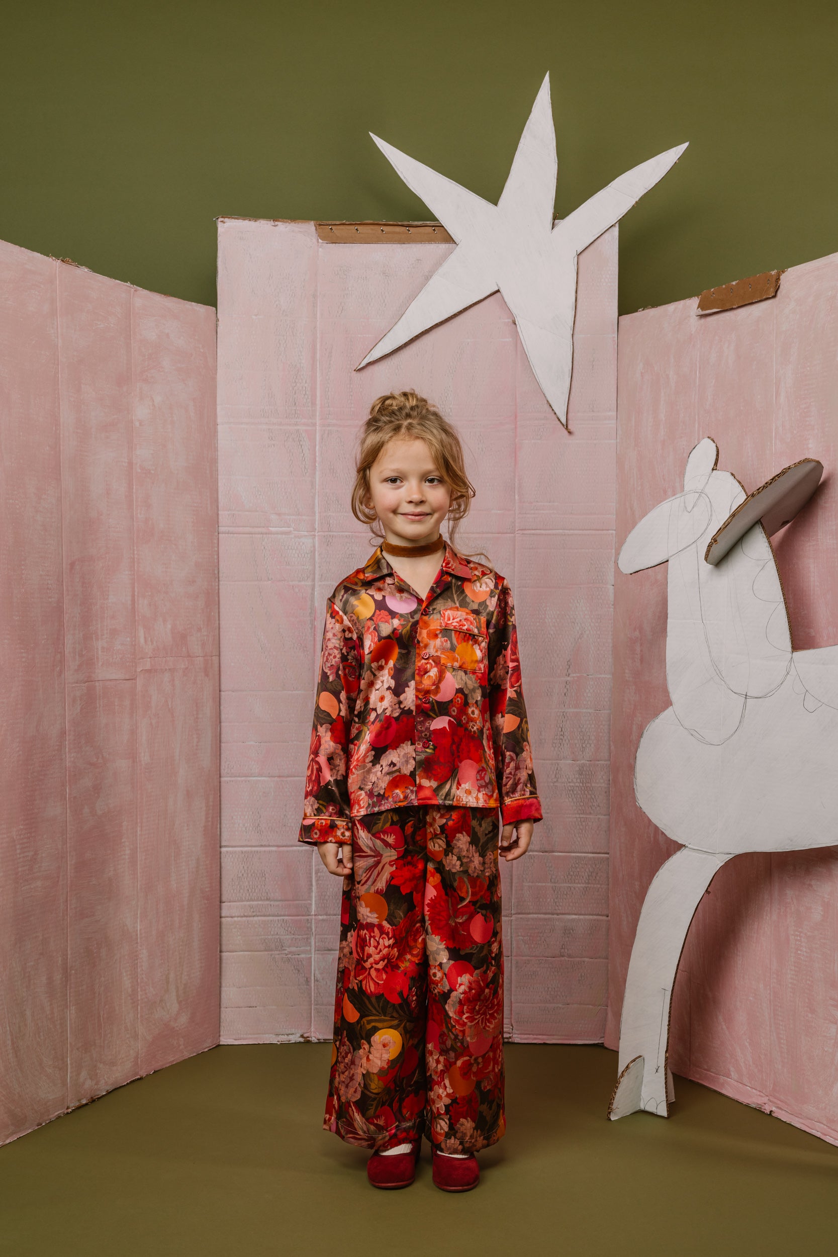 Silk PJ Blouse Felice, Red