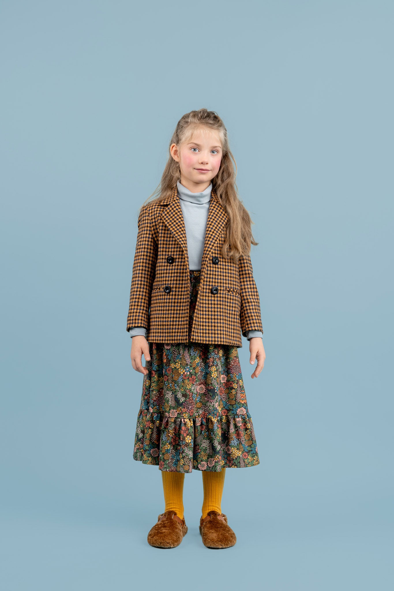 Ellis Wool Double Breasted Jacket, Yellow