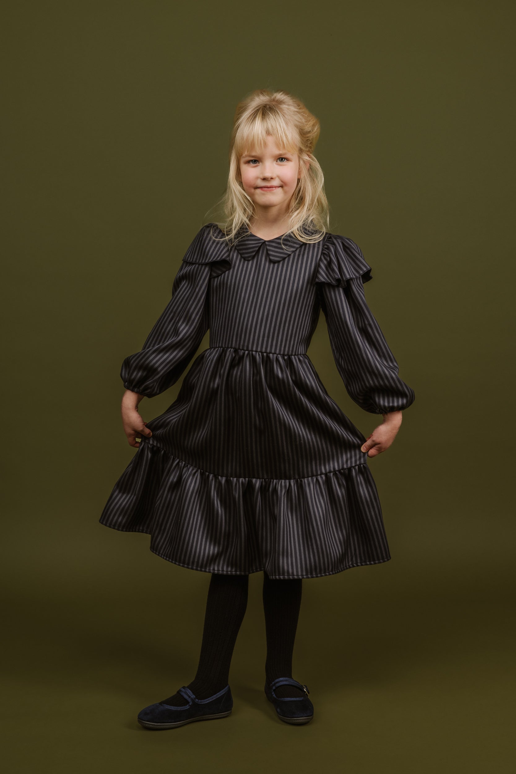 Lyocell Peter Pan Collar Dress Donata, Dark Blue