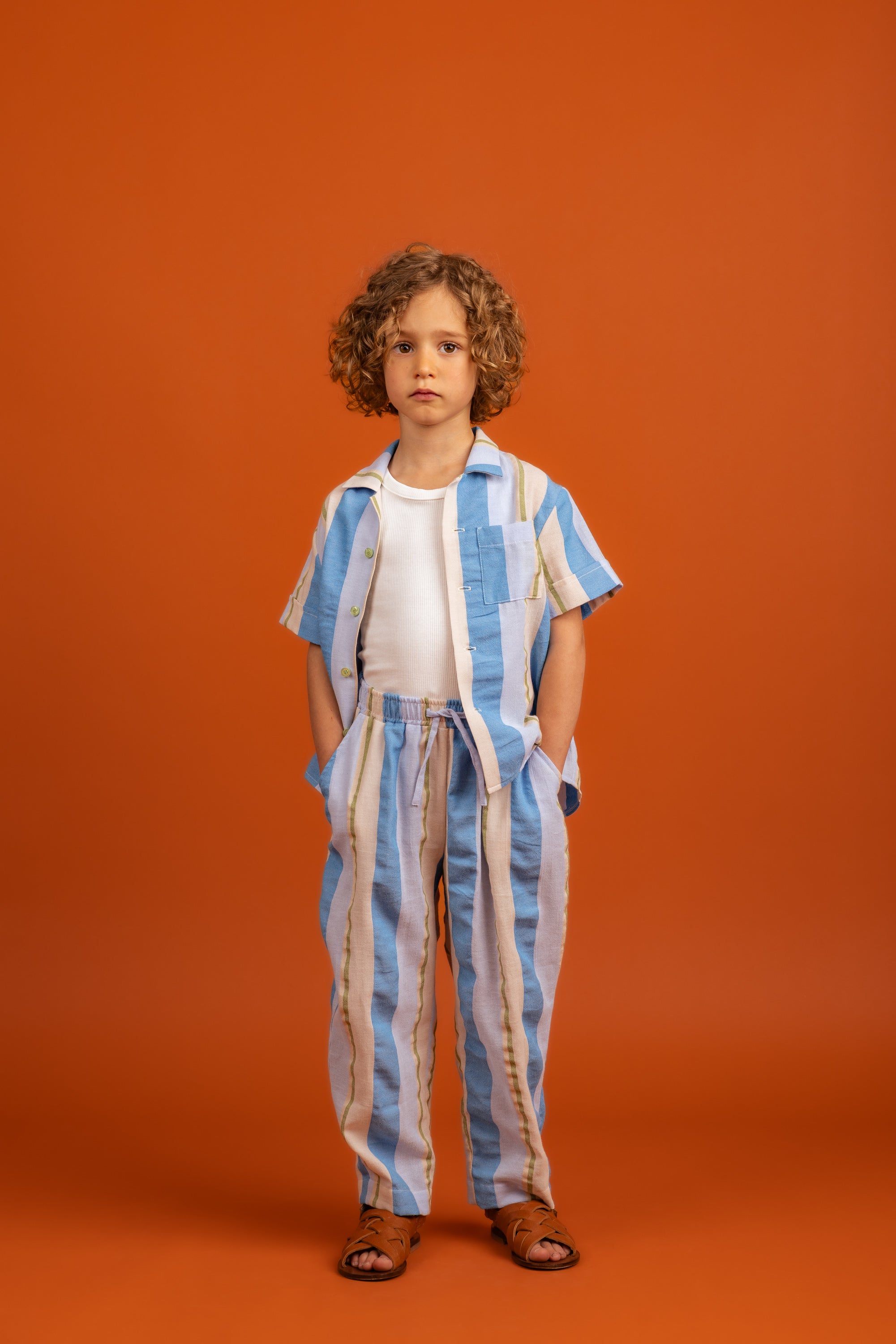 Harper Shirt Cotton, Blue Stripes