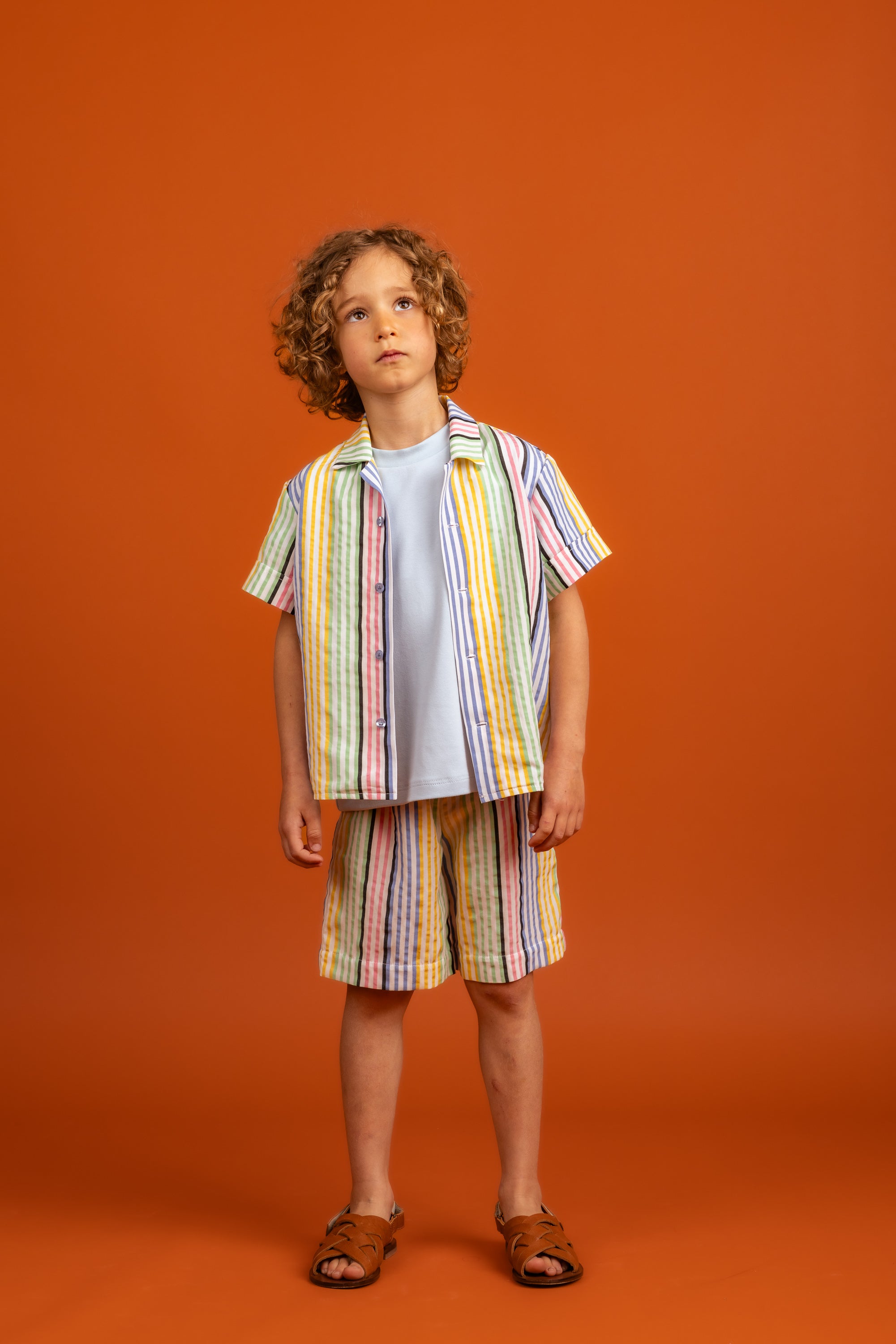 Mila Shorts Tencel, Multicolor Stripes