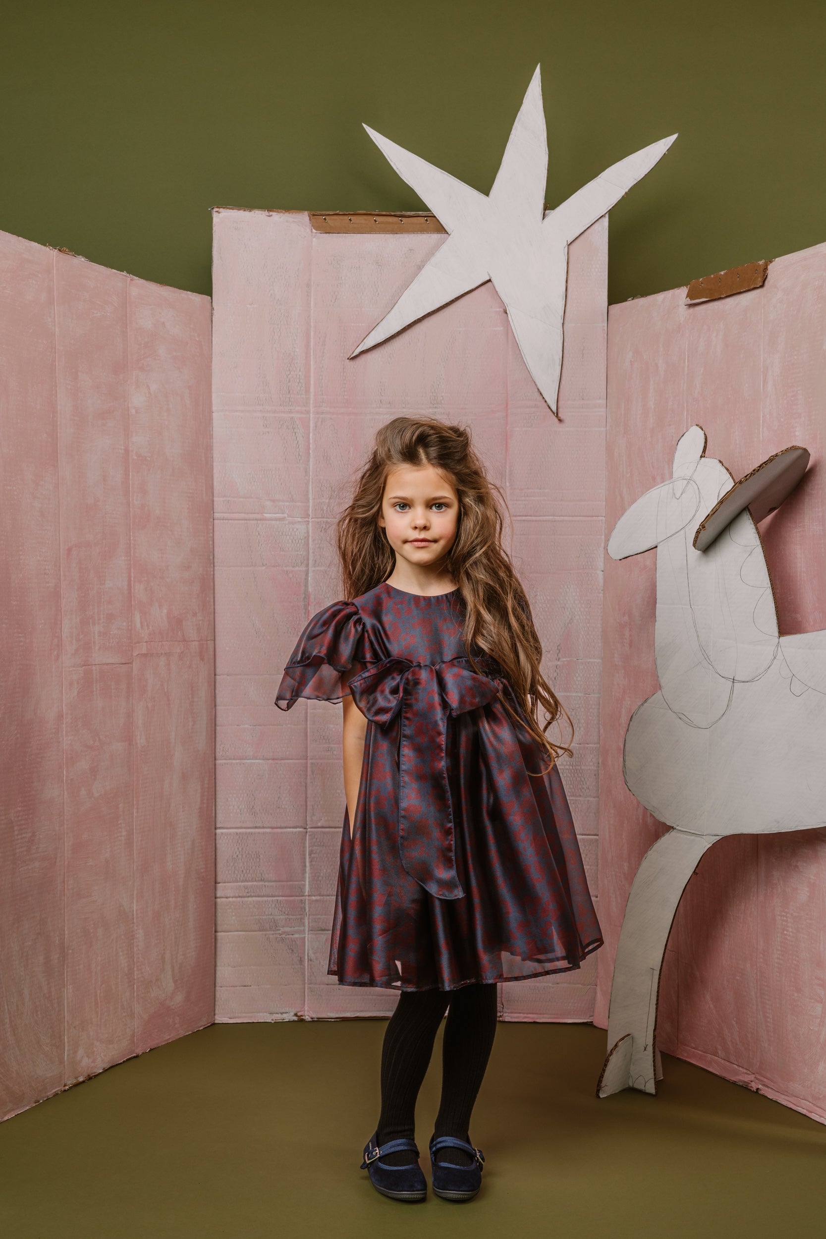 Chiffon Dress Cara, Aubergine