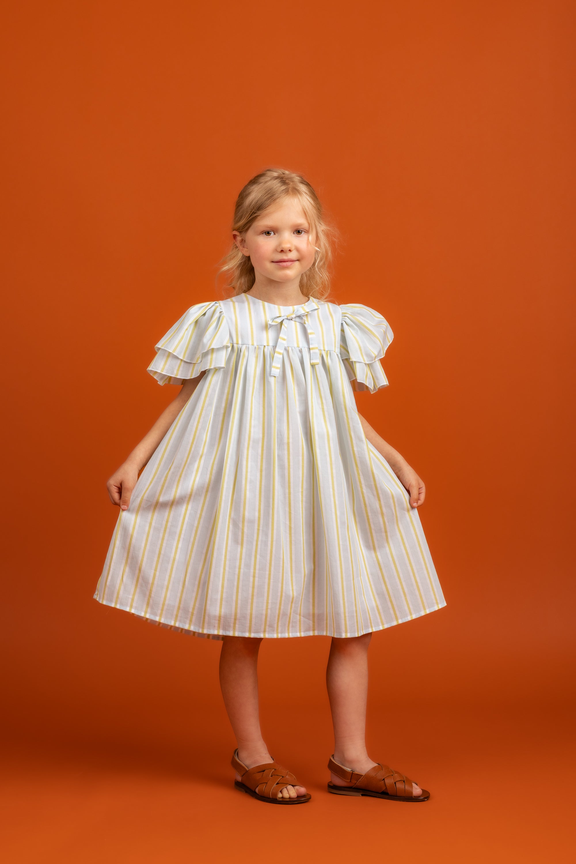 Ivy Dress with Bow Cotton, Mint