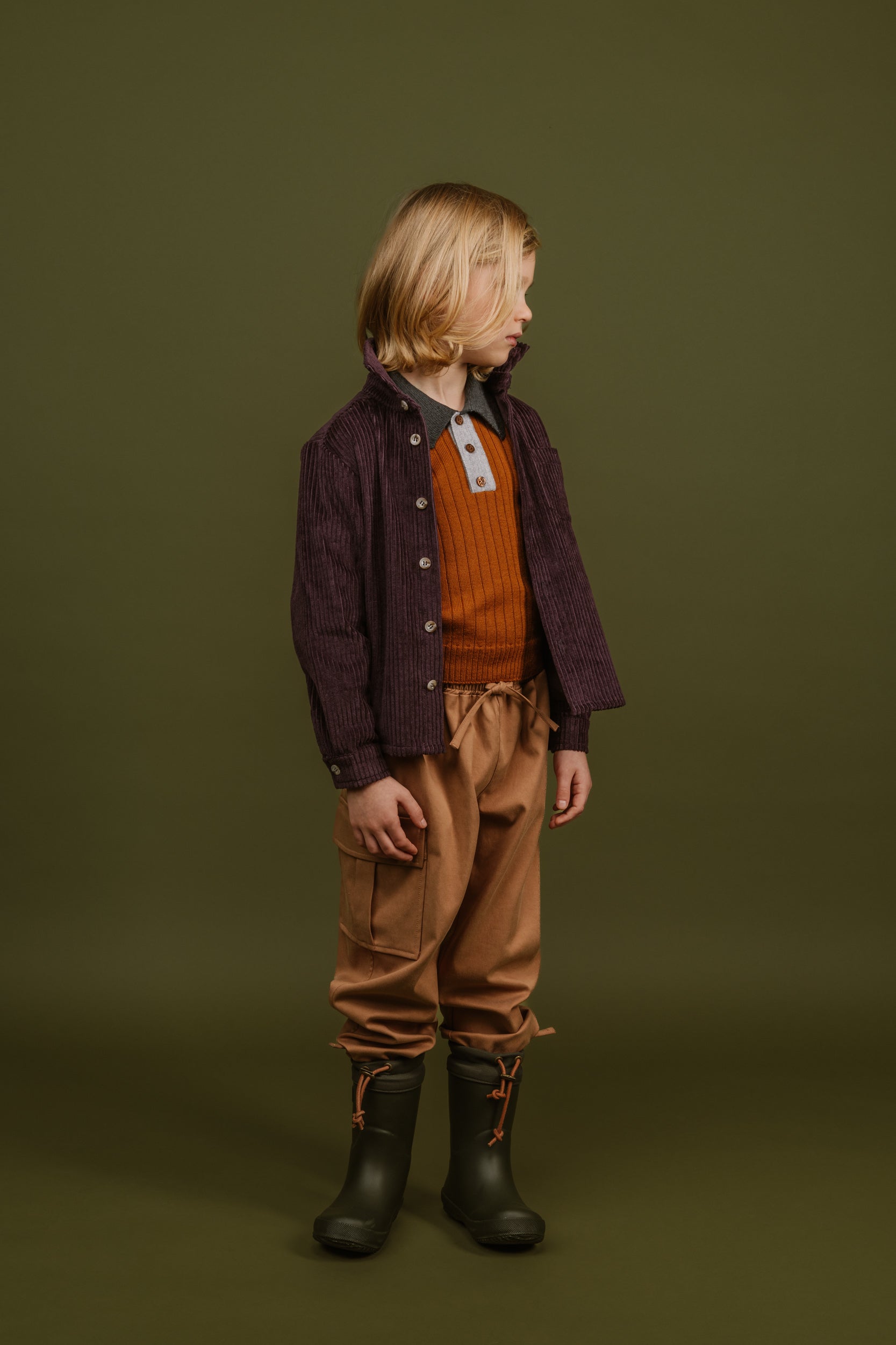 Corduroy Shirt Matteo, Aubergine