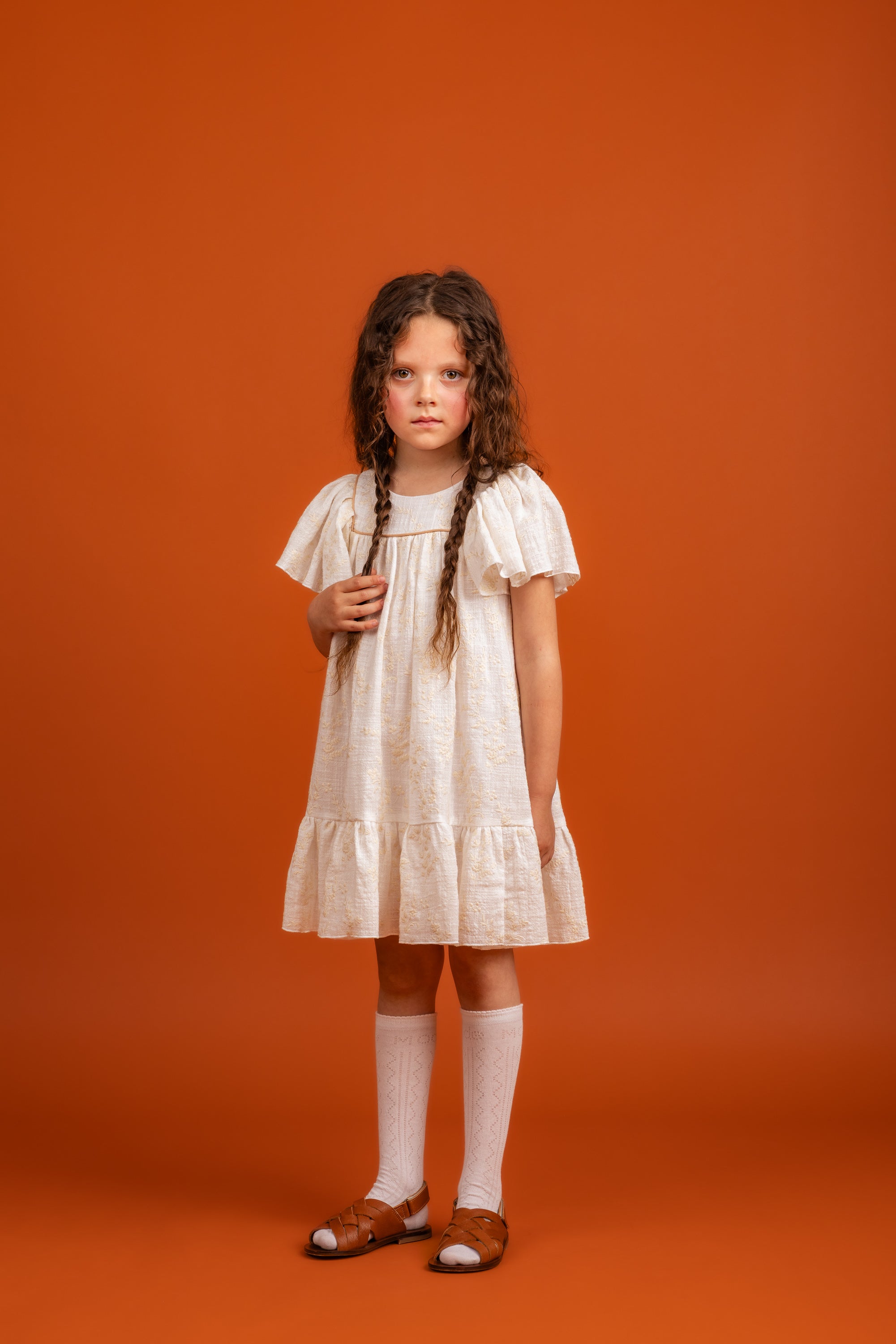 Millie kokvilnas Kleita, Balta