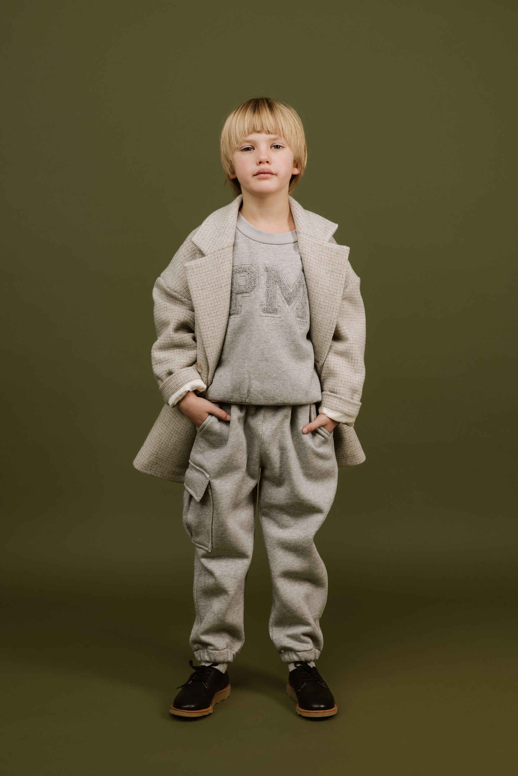 Organic Cotton Cargo Joggers Luca, Grey