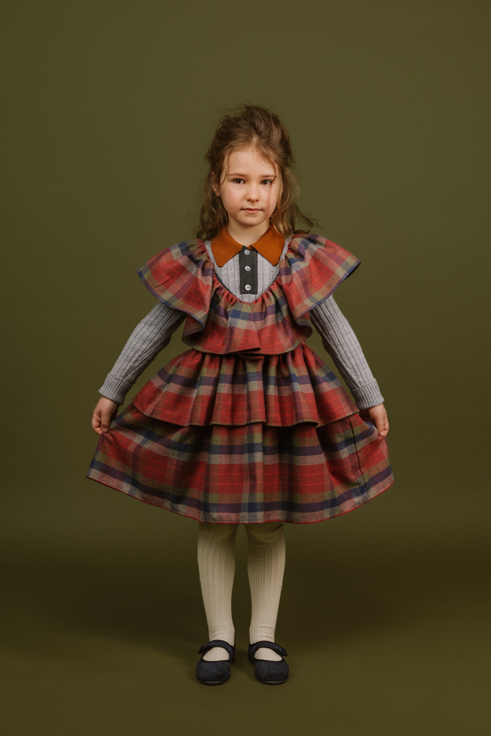 Cotton Pinafore Dress Marisa, Red