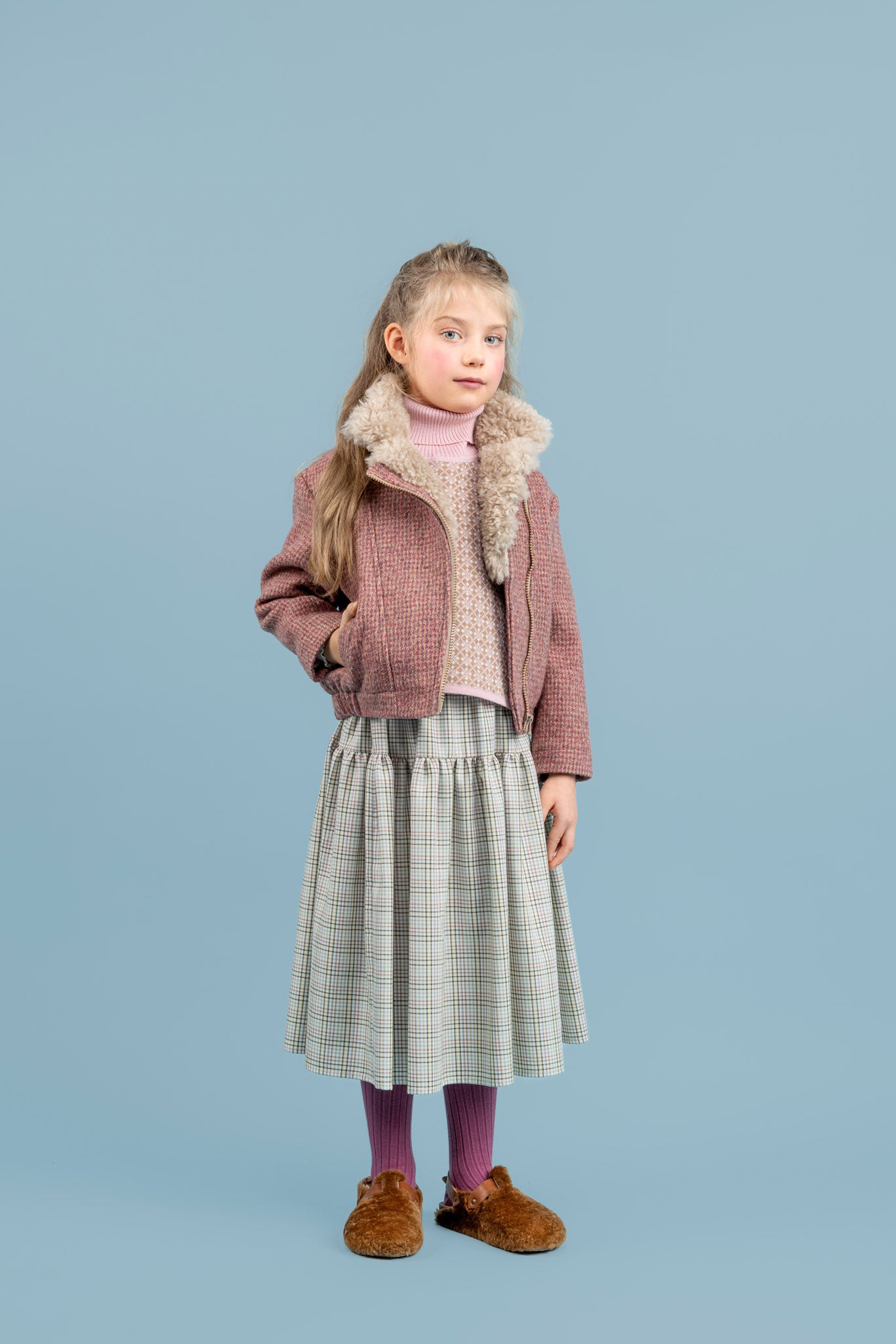 Morgan Merino Wool Roll Neck, Pink