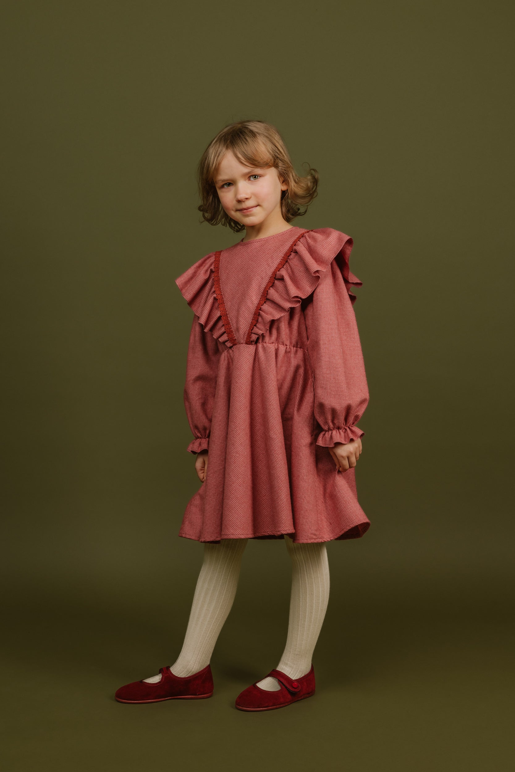 Cotton Dress With Ruffles Rosa, Pink