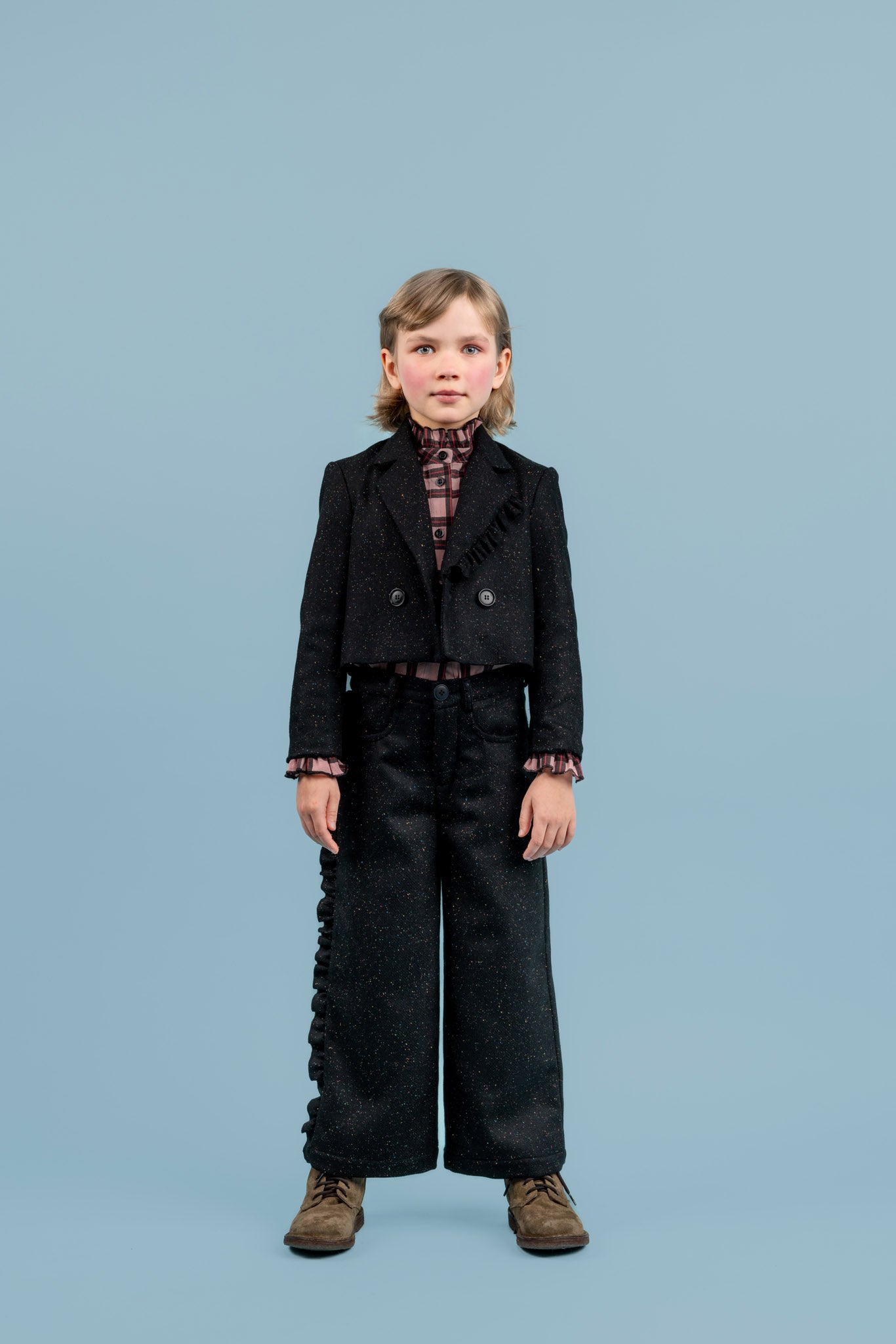 Parker Wool Wide Leg Trousers, Black
