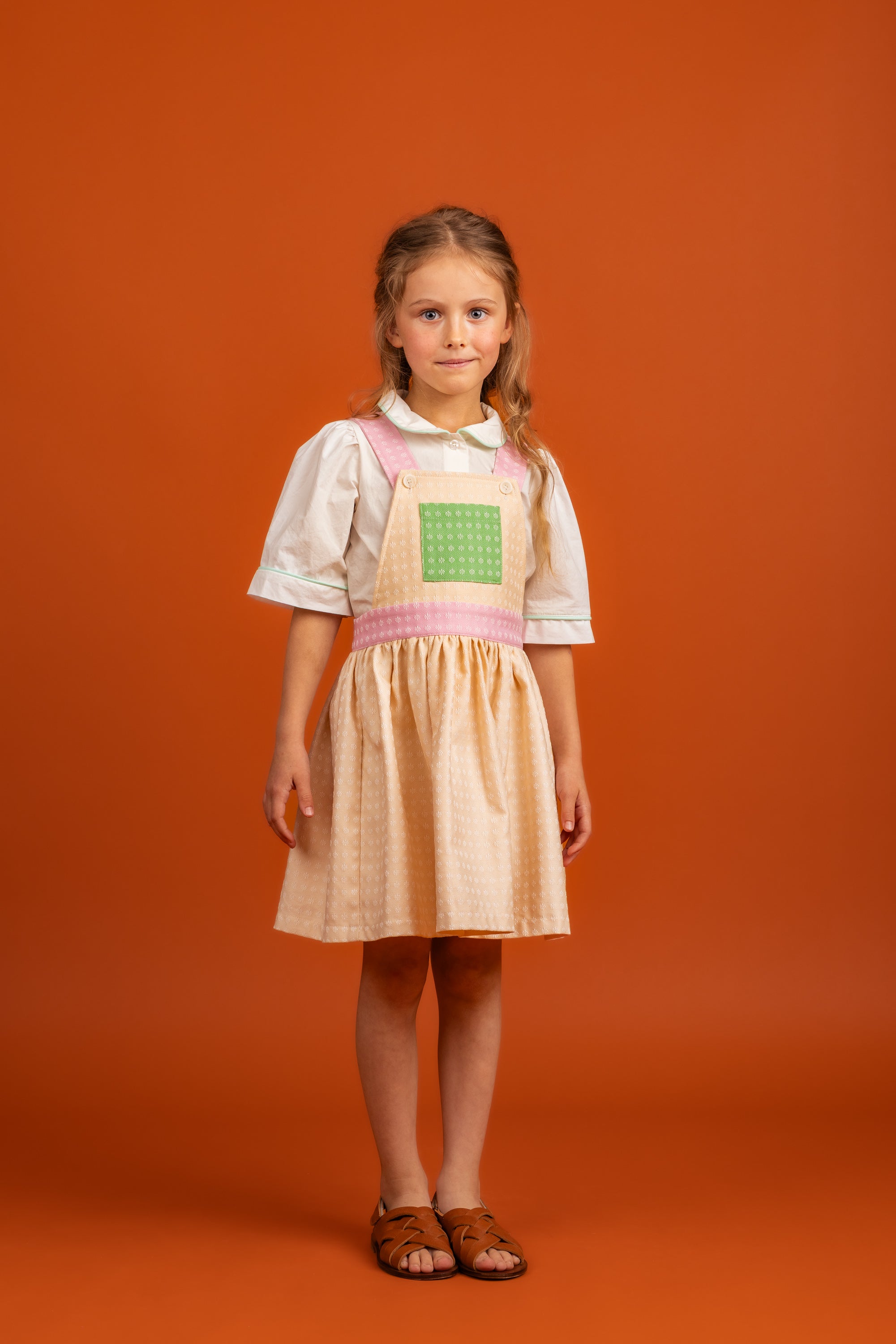 Charlie Pinafore Dress Cotton, Multicolor