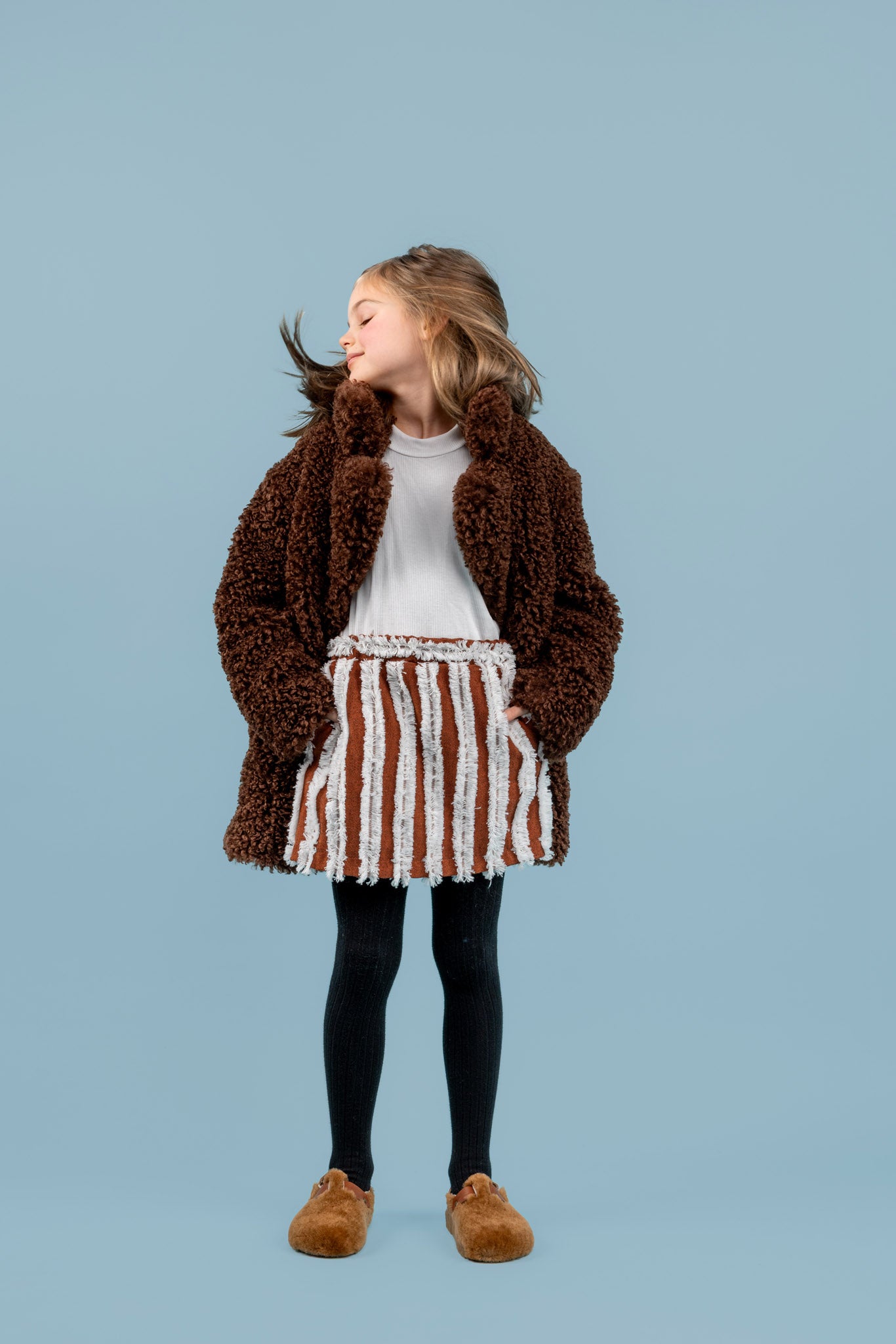 Pooh Faux Fur Coat, Brown
