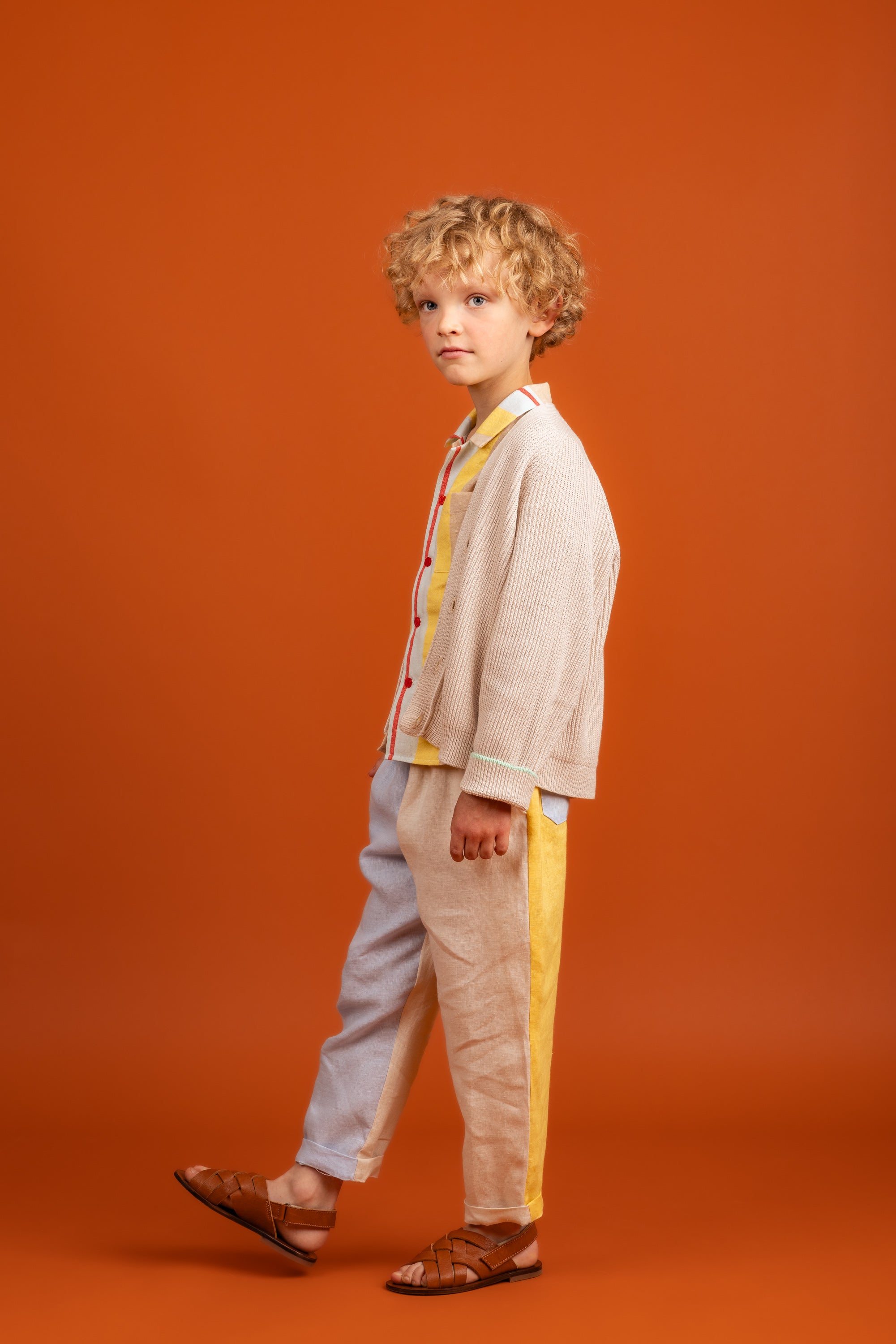 Aria Trousers Linen, Multicolor