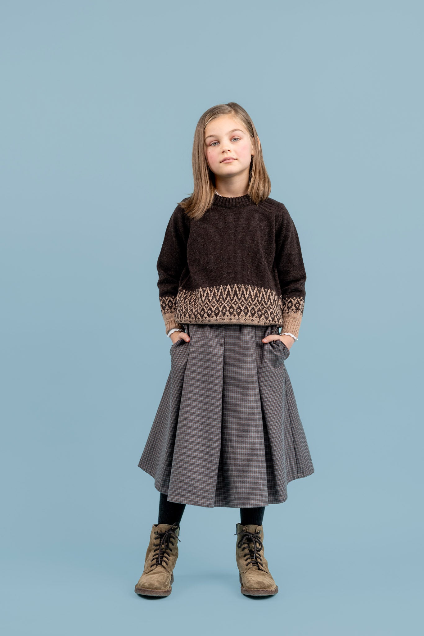 Frankie Cotton Skirt, Grey