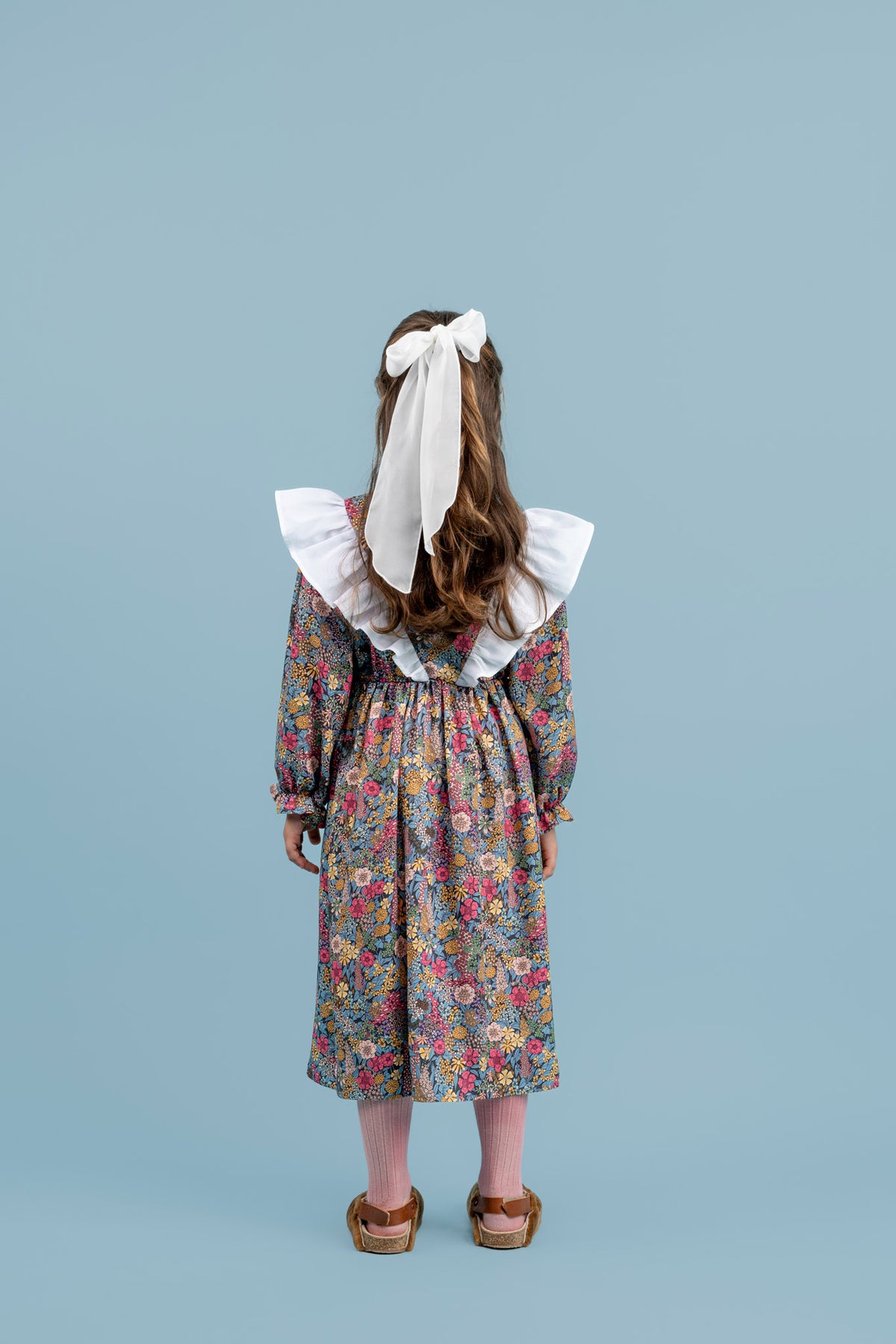 Penelope Viscose Dress With Ruffles, Blue