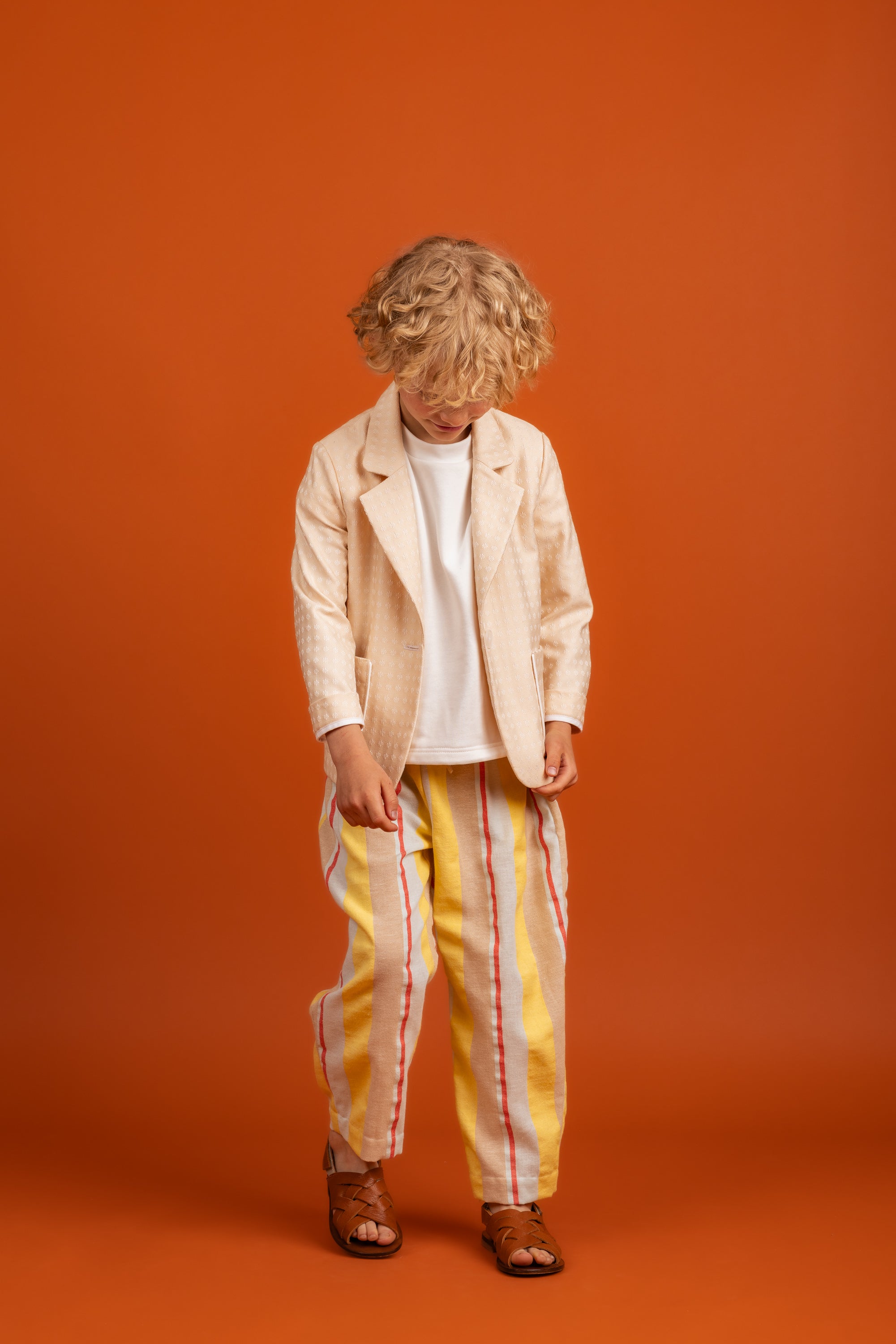 Harper Trousers Cotton, Yellow Stripes