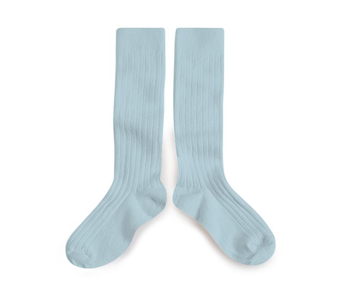 High ribbed socks La Haute, Azure Blue