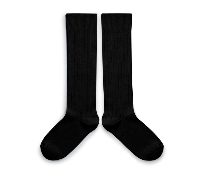 High ribbed socks La Haute, Charcoal Black