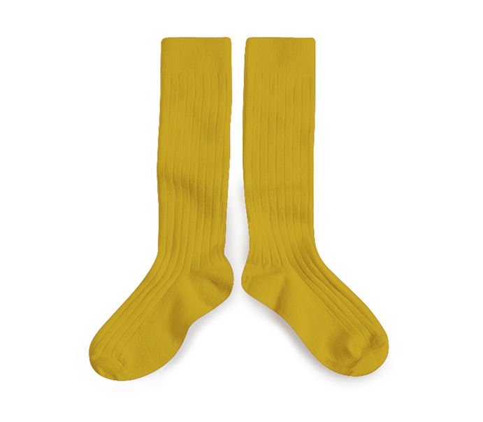 High ribbed socks La Haute, Golden Kiwi