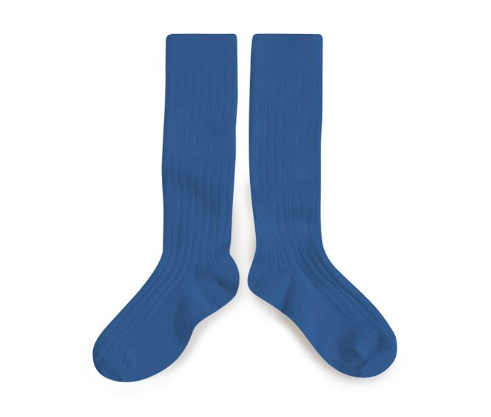 High ribbed socks La Haute, Sapphire Blue