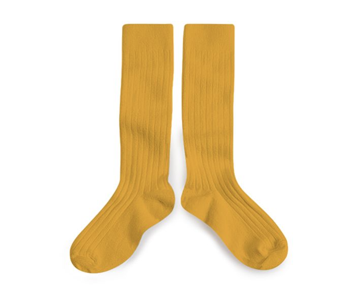 High ribbed socks La Haute, Turmeric