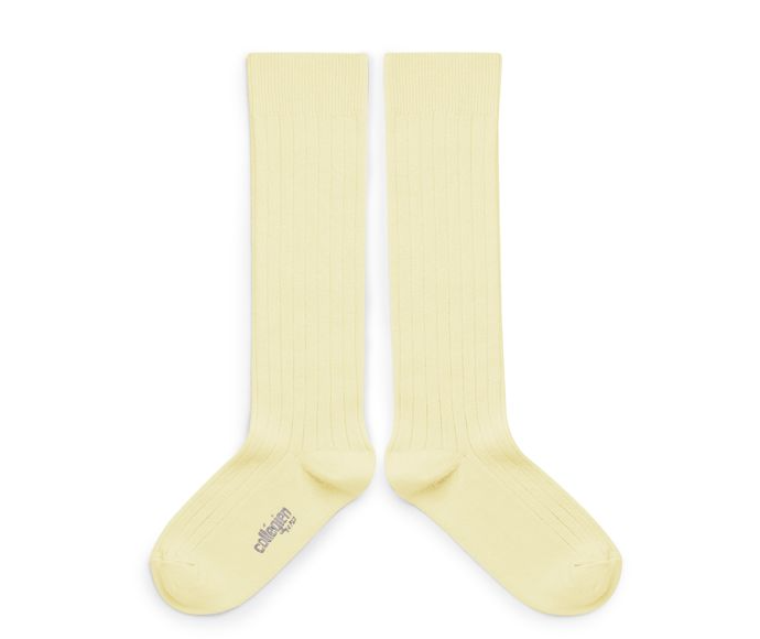 High ribbed socks La Haute, Vanilla