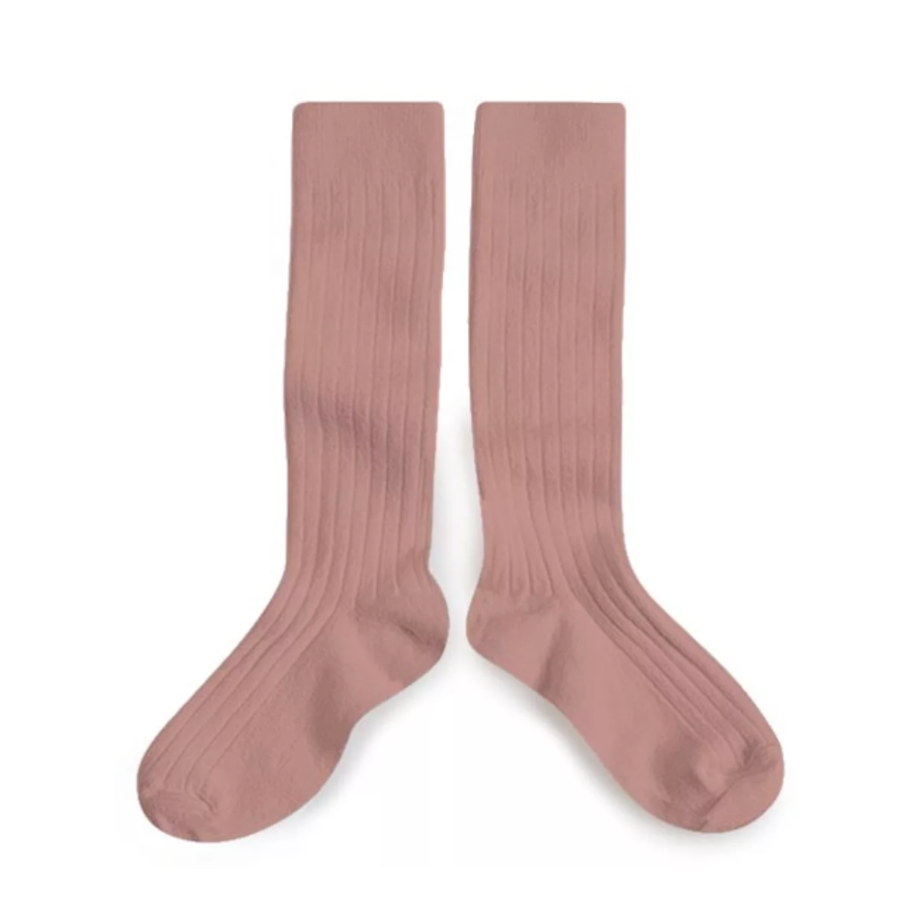 High ribbed socks La Haute, Rosewood