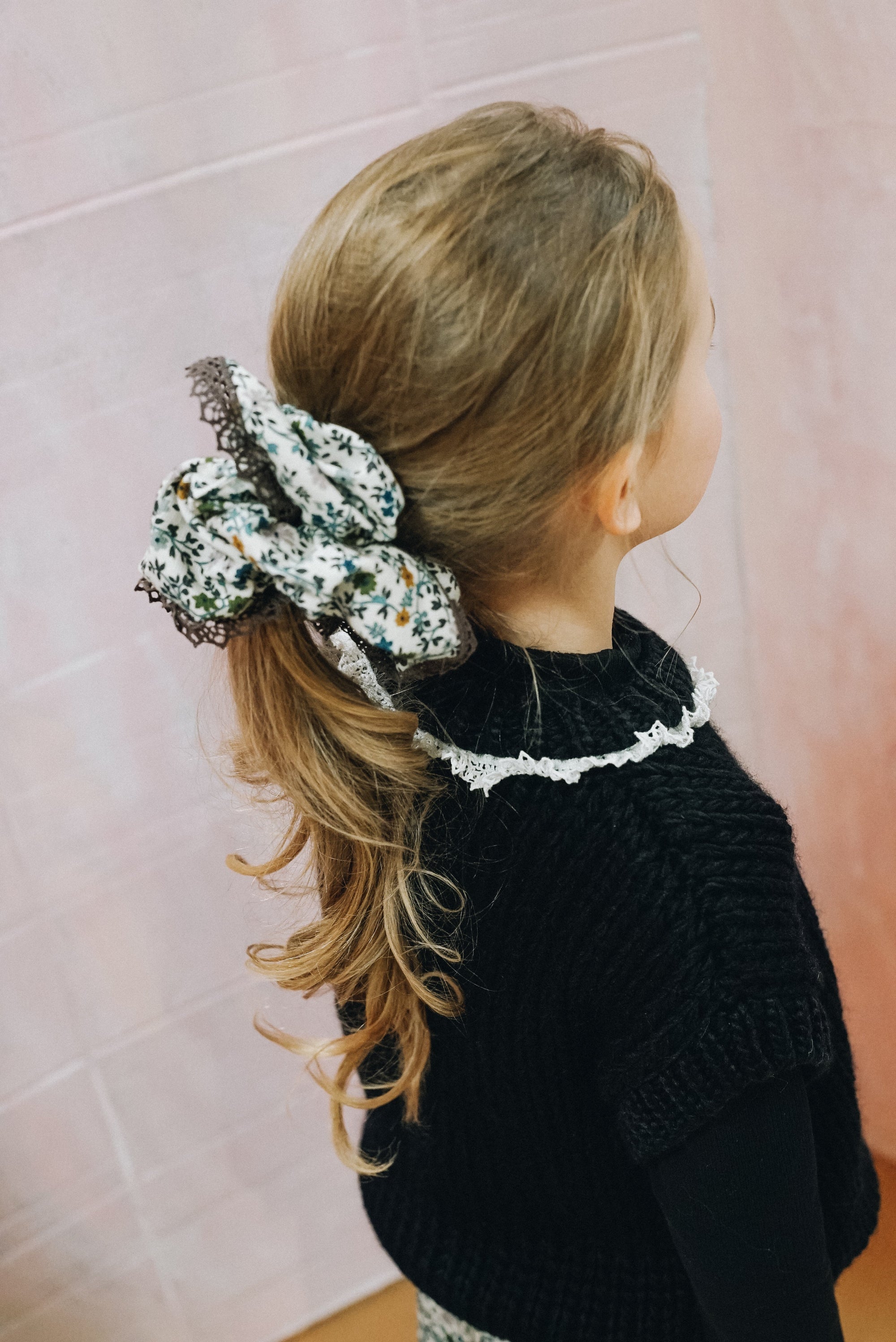 Cotton Scrunchy Fiorella, White