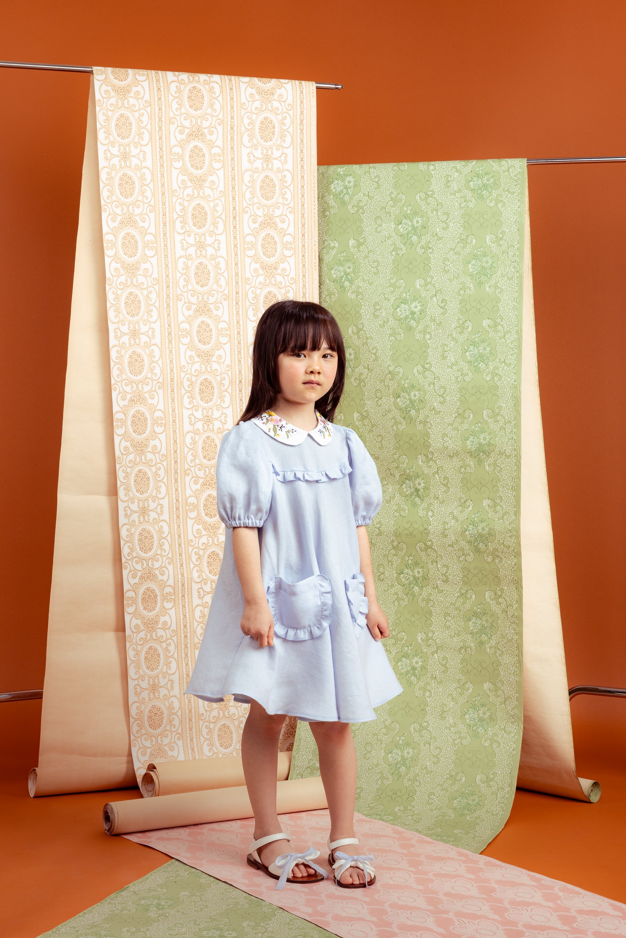 Aria Dress Linen, Blue