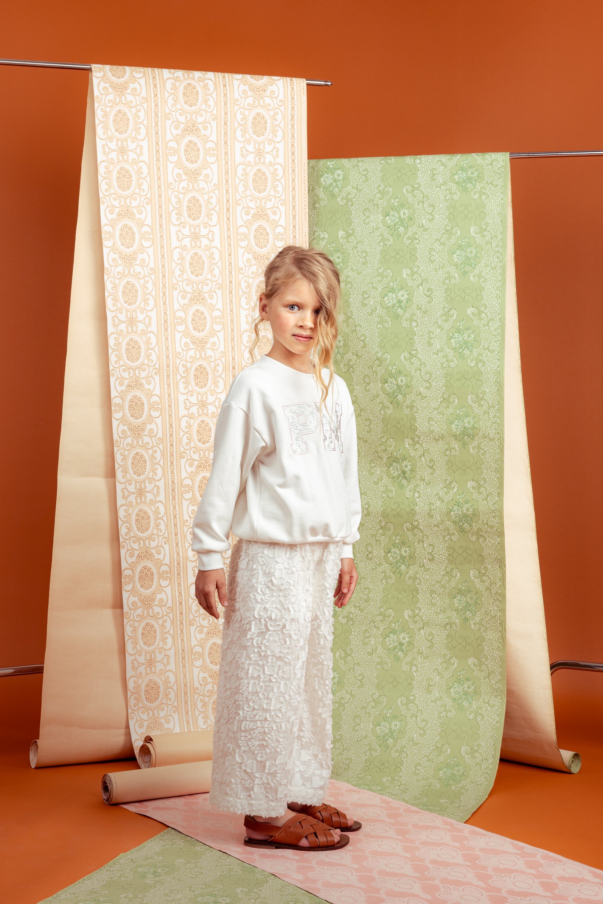 Clara Wide Leg Trousers Chiffon, White