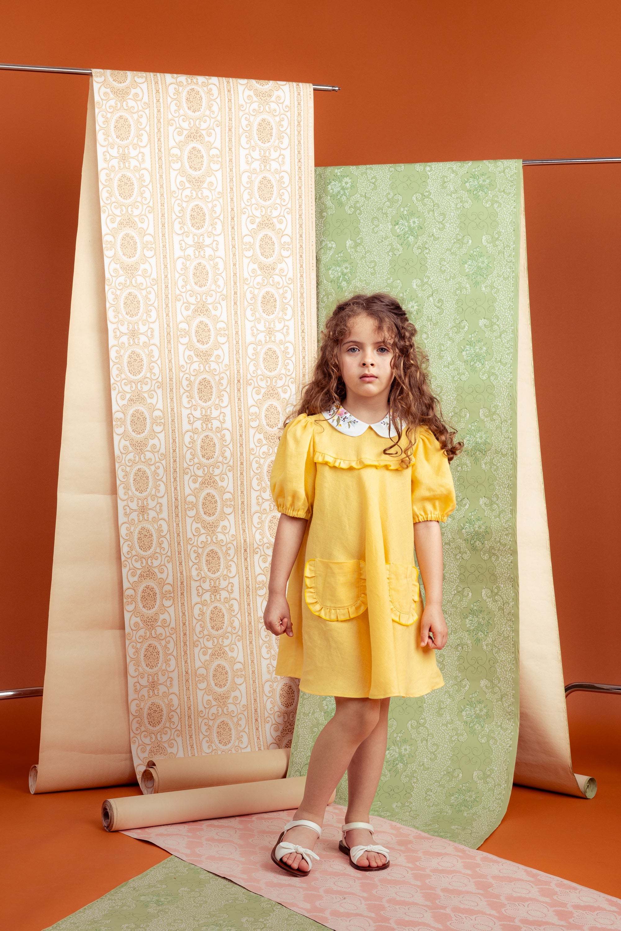 Aria Dress Linen, Yellow