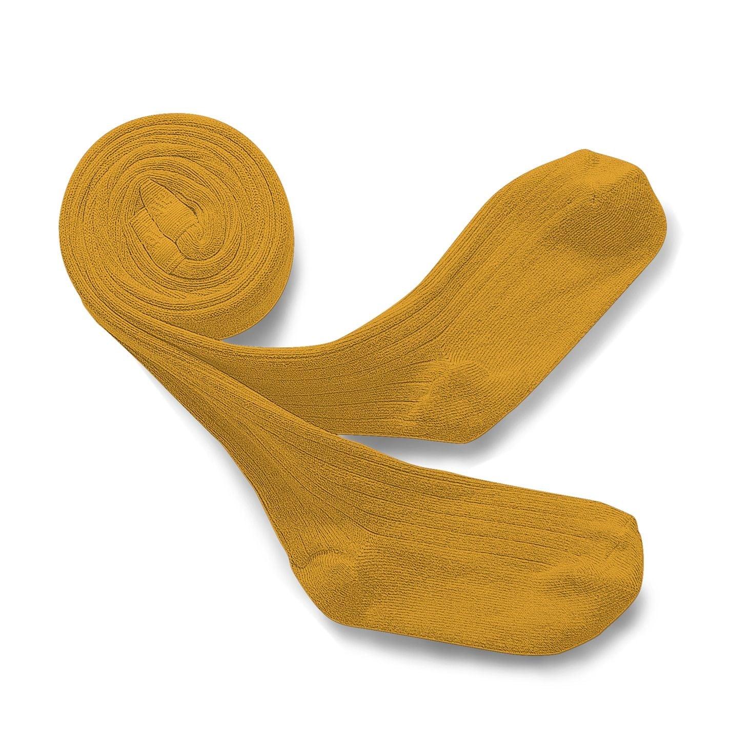 Ribbed tights Louise, Turmeric