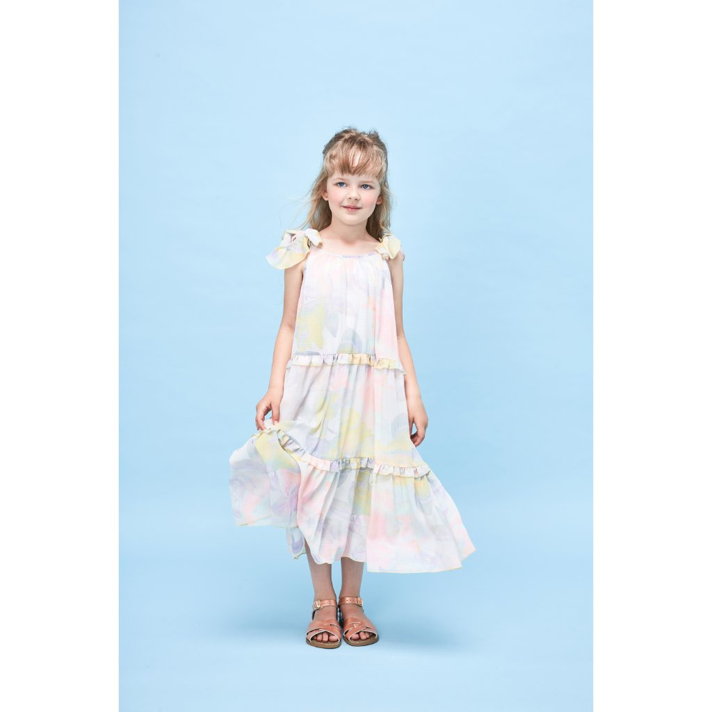 Chiffon Dress with Strings Breeze Multicolor