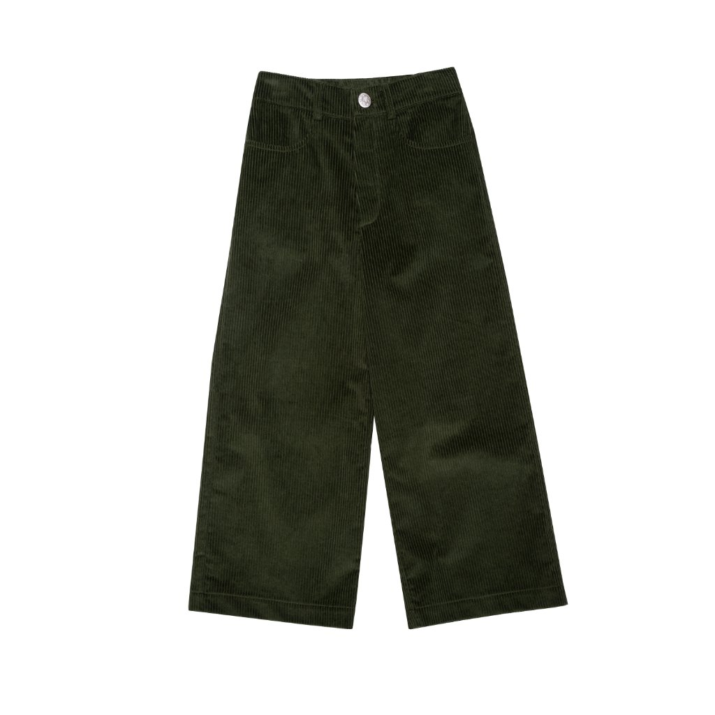 Corduroy Wide Trousers Amsterdam Green