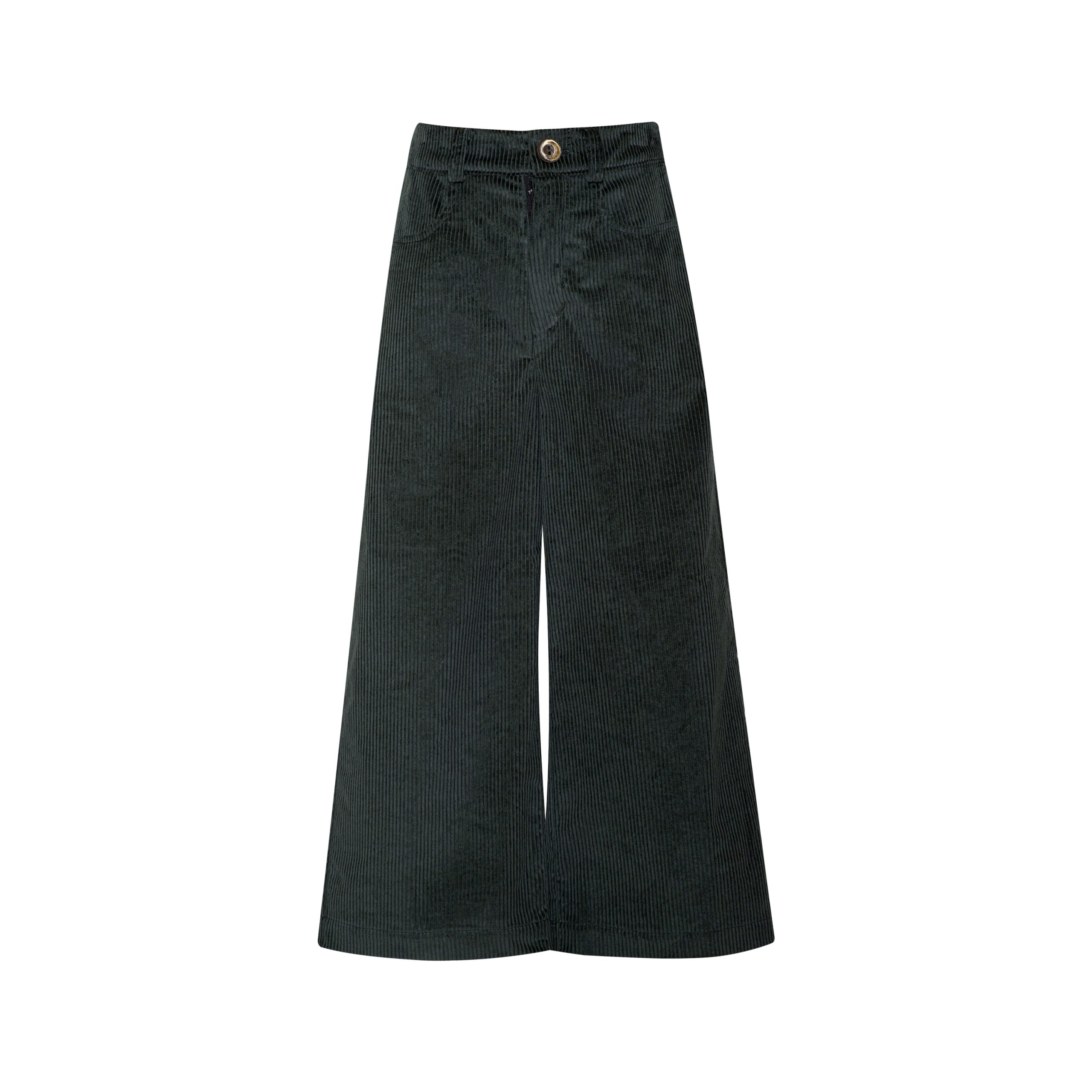 Corduroy Wide Trousers Mont Blanc Green