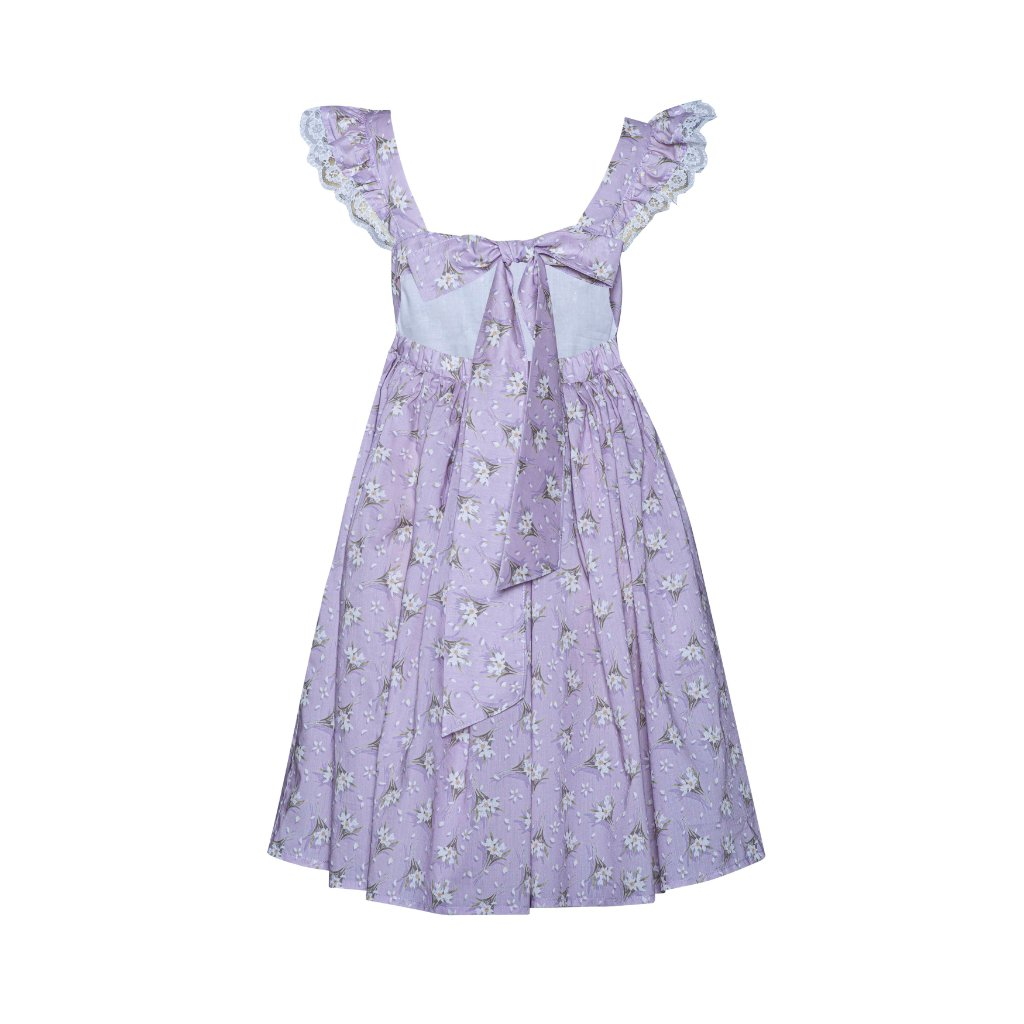 Dress with Ties Dancing Petals Violet