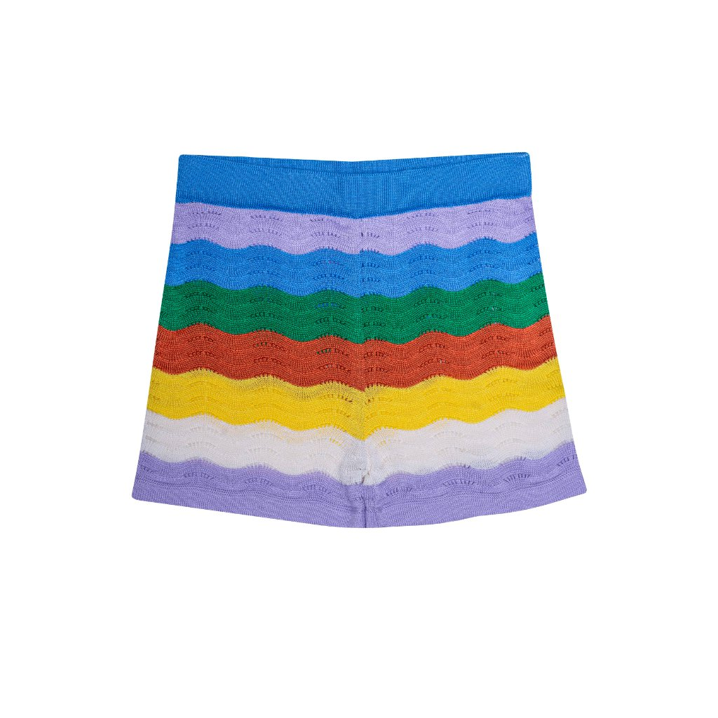 Knit Shorts Rainbow Blue