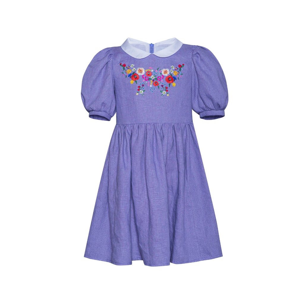 Linen Dress Forgetmenot Violet